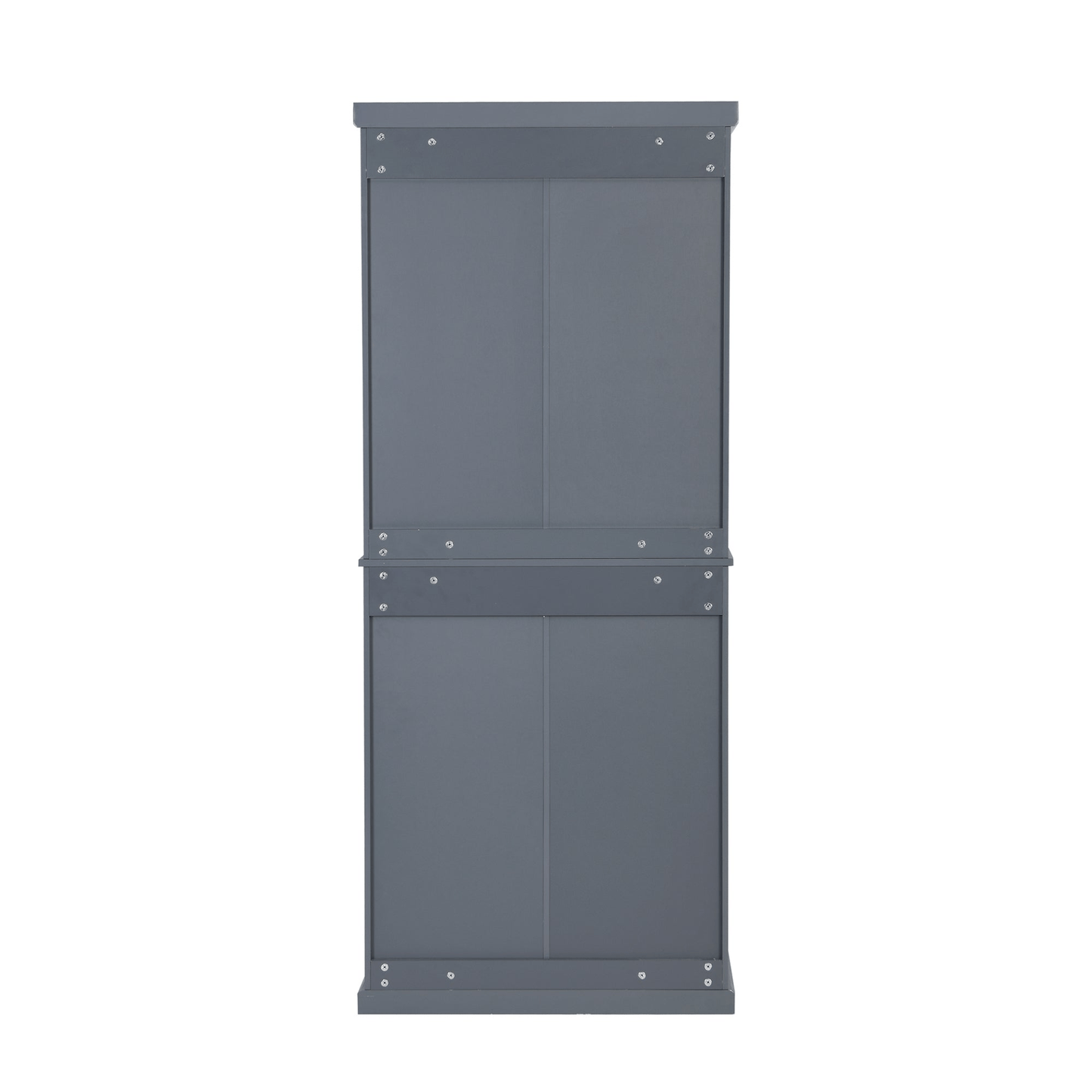 Freestanding Tall Kitchen Pantry, 72.4" Gray Minimalist Kitchen Storage Cabinet with Adjustable Shelves and 4 Doors - CurtisJ Designs