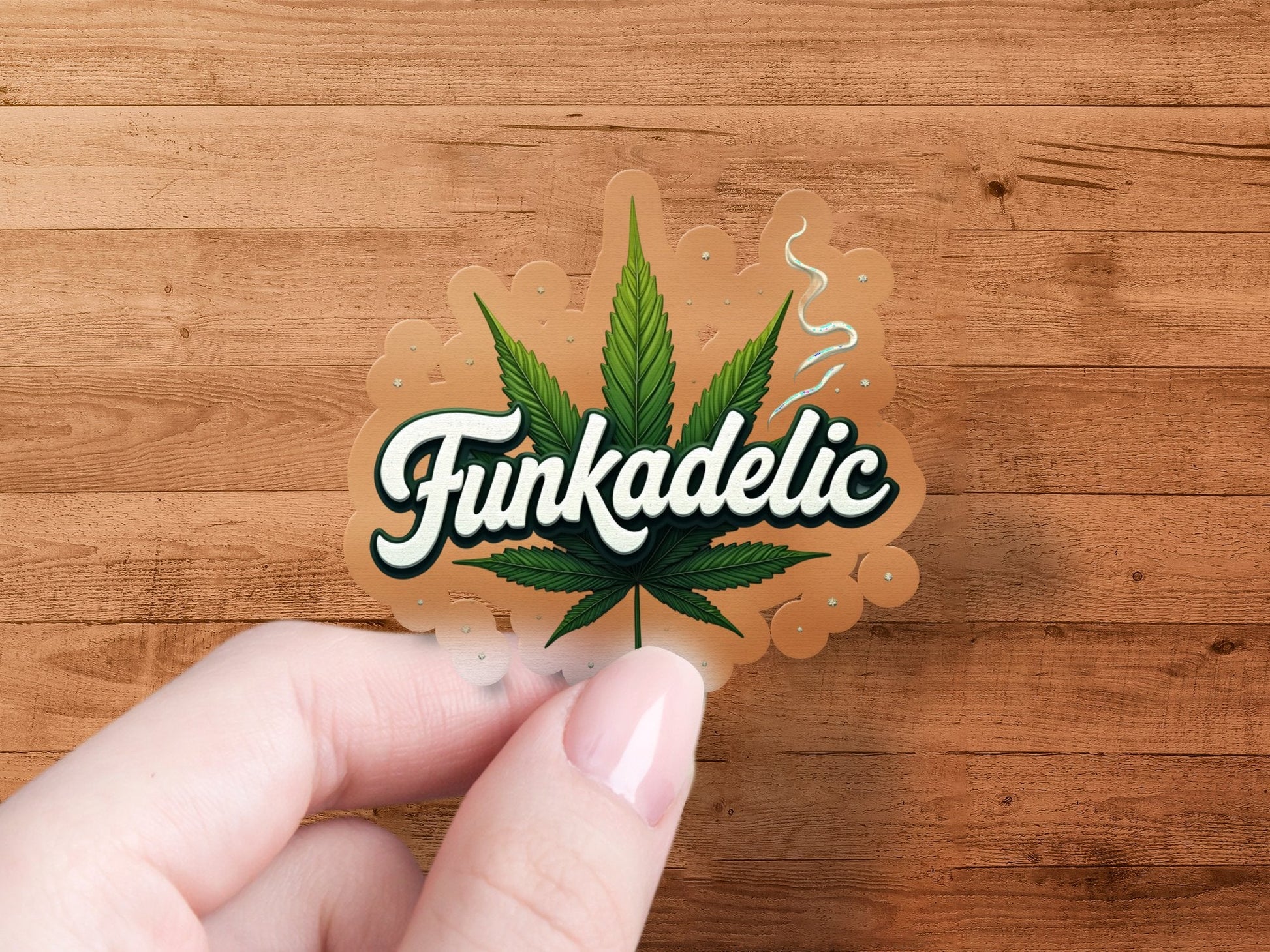 Funkadelic Leaf Artwork Cool Vibe Decorative Stickers - CurtisJ Designs