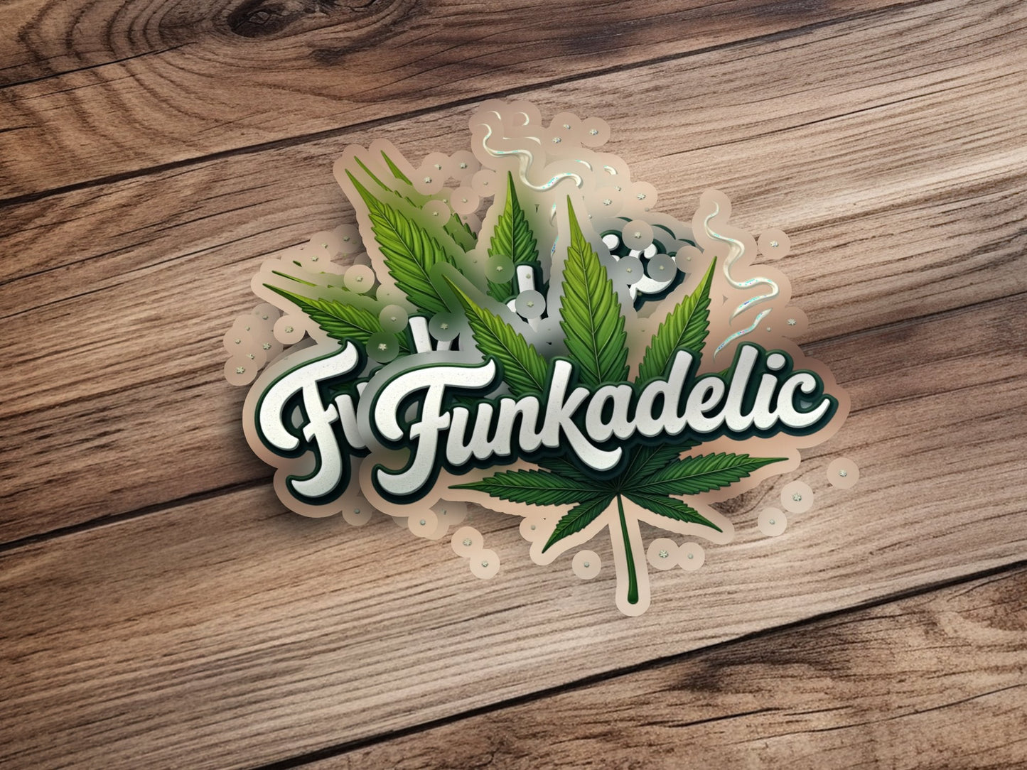 Funkadelic Leaf Artwork Cool Vibe Decorative Stickers - CurtisJ Designs