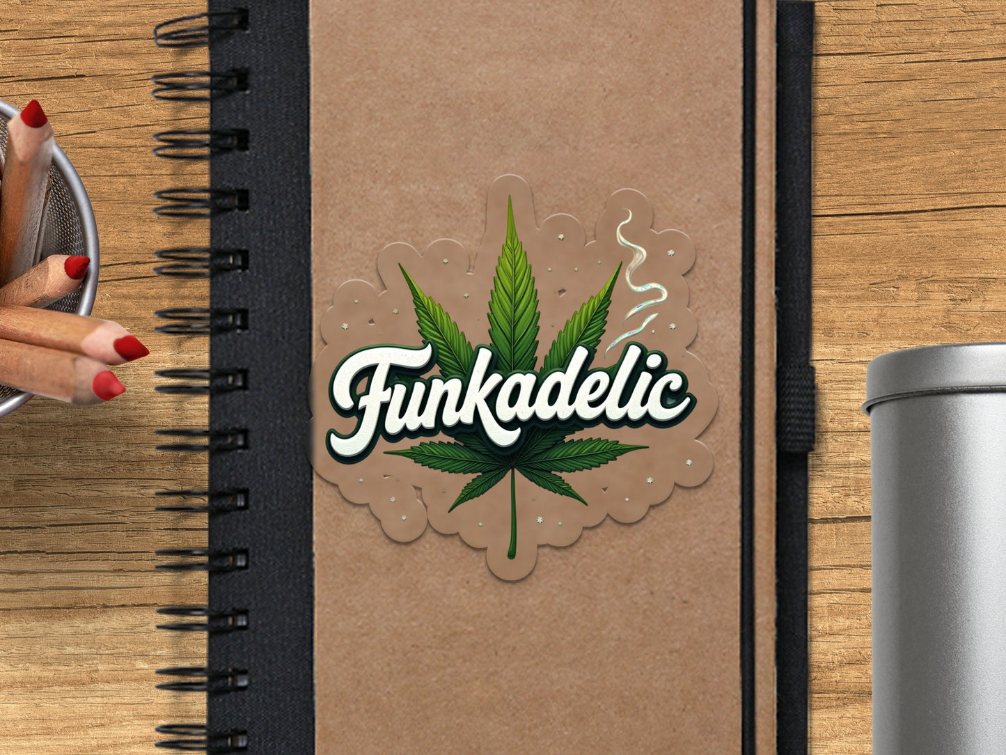 Funkadelic Leaf Artwork Cool Vibe Decorative Stickers - CurtisJ Designs