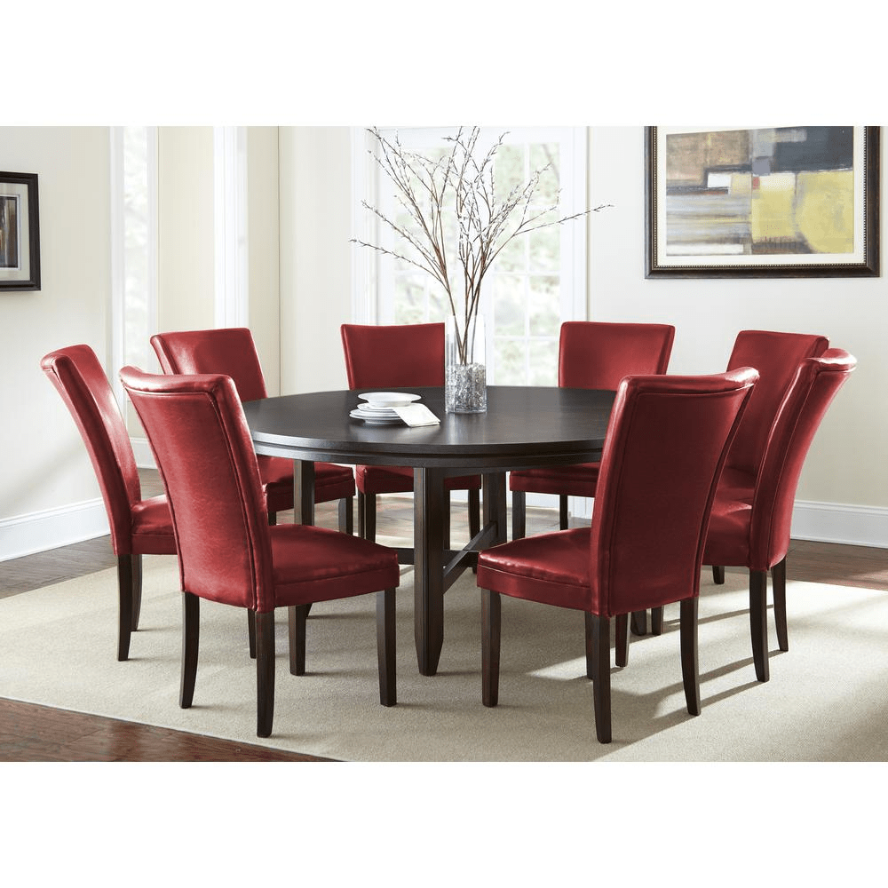 Hartford Round Dining Table - Contemporary Style, Hardwood Solids, Oak Veneer, Seats 8 - CurtisJ Designs