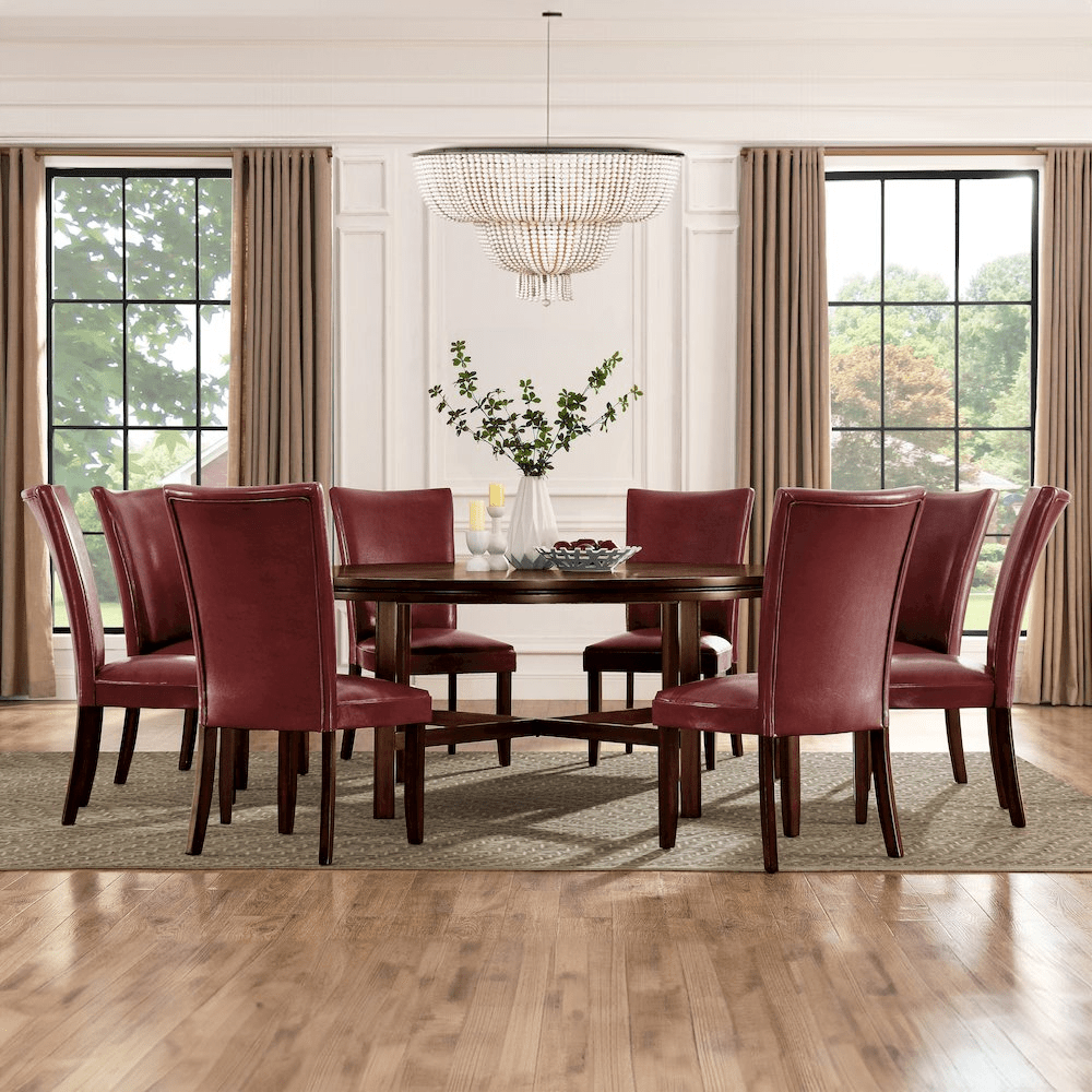 Hartford Round Dining Table - Contemporary Style, Hardwood Solids, Oak Veneer, Seats 8 - CurtisJ Designs