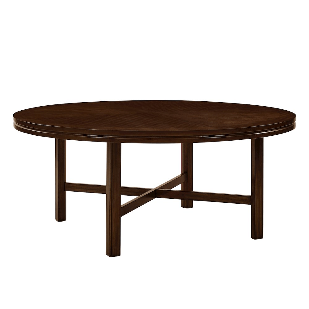 Hartford Round Dining Table - Contemporary Style, Hardwood Solids, Oak Veneer, Seats 8 - CurtisJ Designs