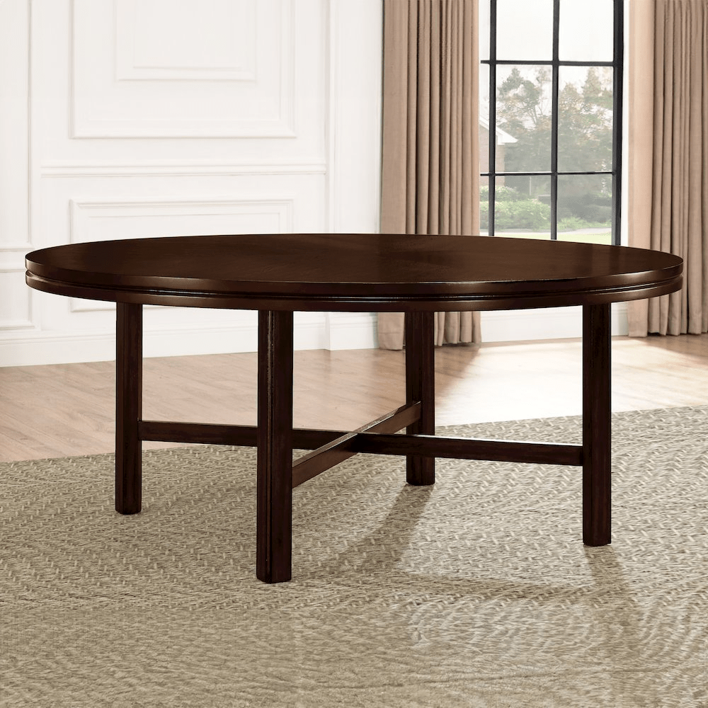 Hartford Round Dining Table - Contemporary Style, Hardwood Solids, Oak Veneer, Seats 8 - CurtisJ Designs