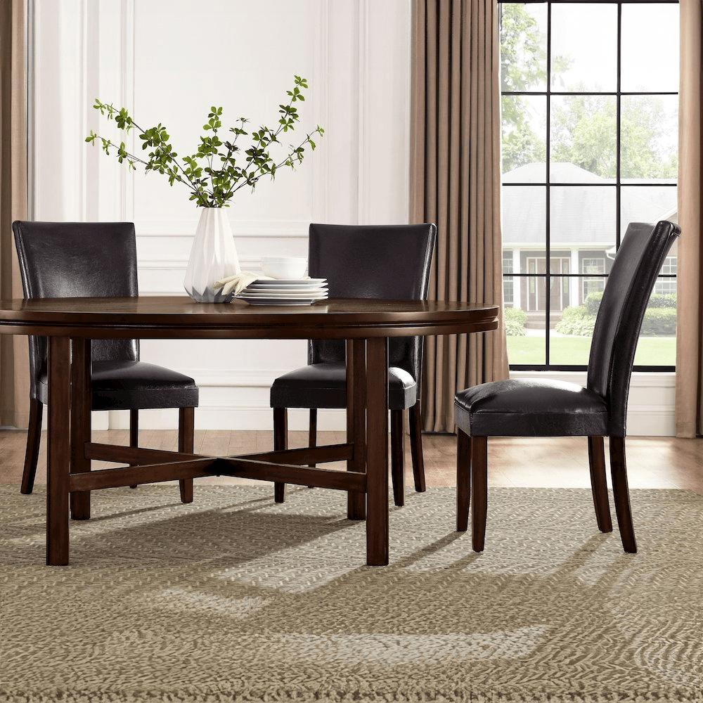 Hartford Round Dining Table - Contemporary Style, Hardwood Solids, Oak Veneer, Seats 8 - CurtisJ Designs