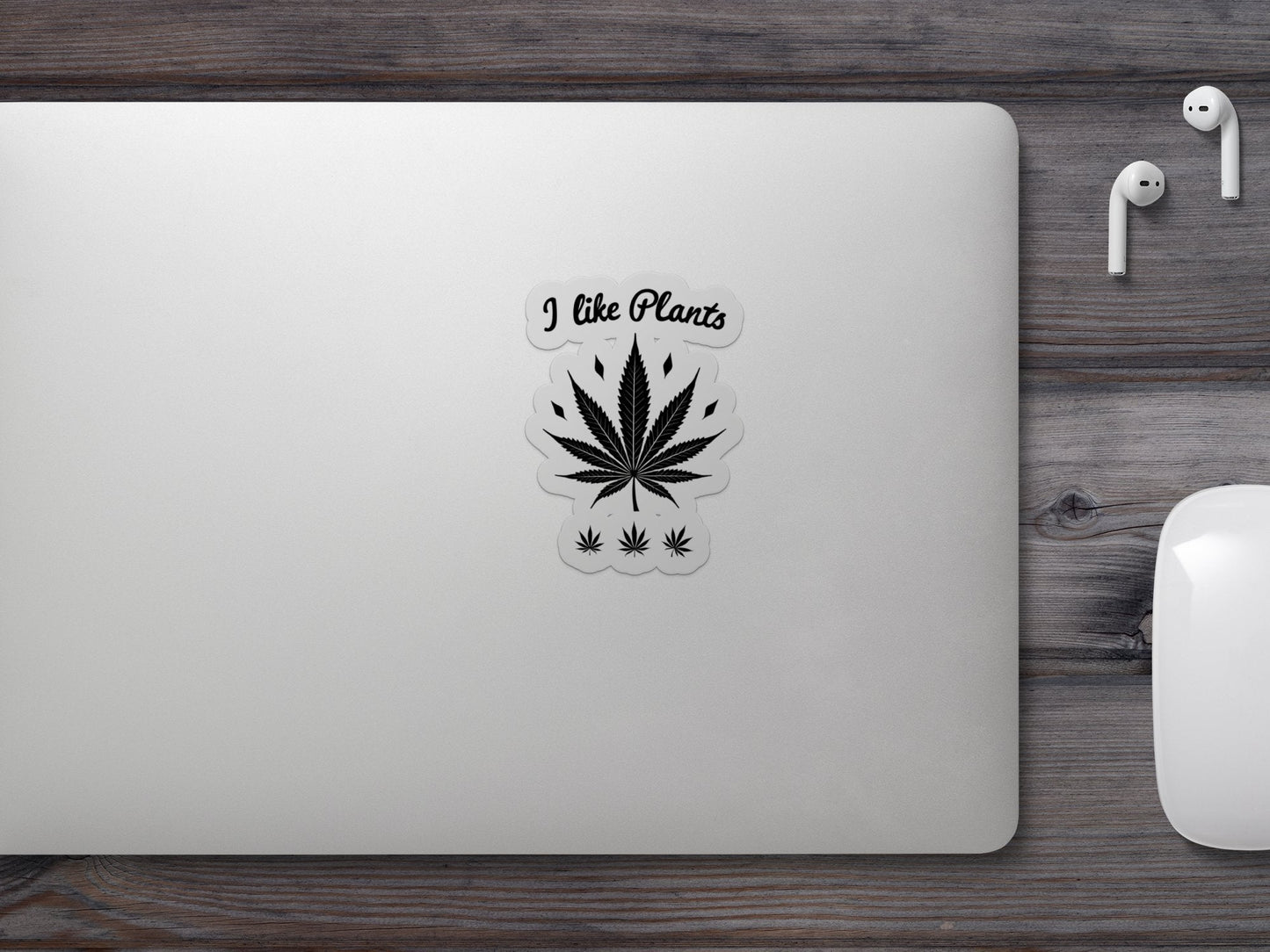 I Like Plants Black Leaf Design Artistic Stickers - CurtisJ Designs