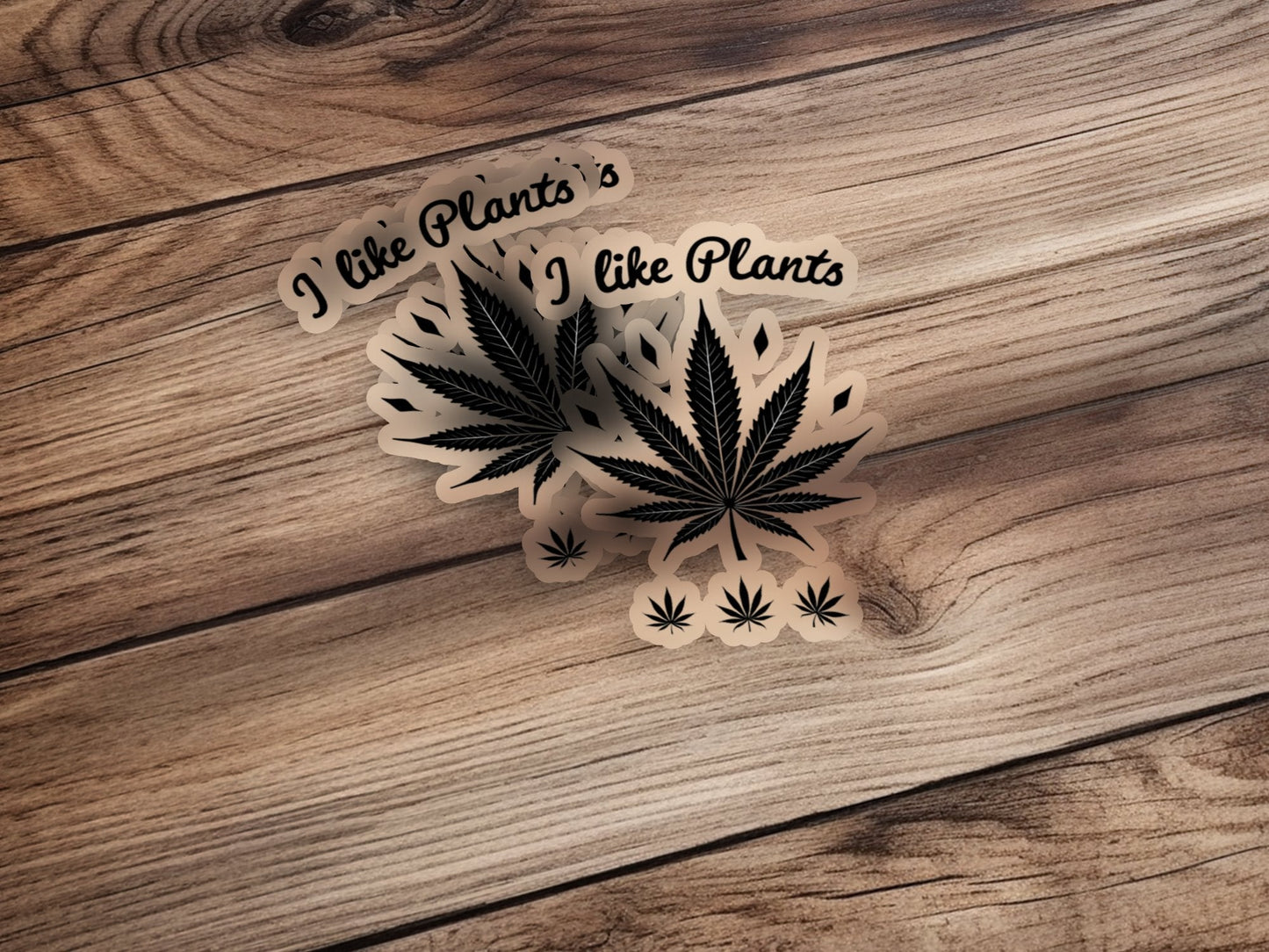 I Like Plants Black Leaf Design Artistic Stickers - CurtisJ Designs