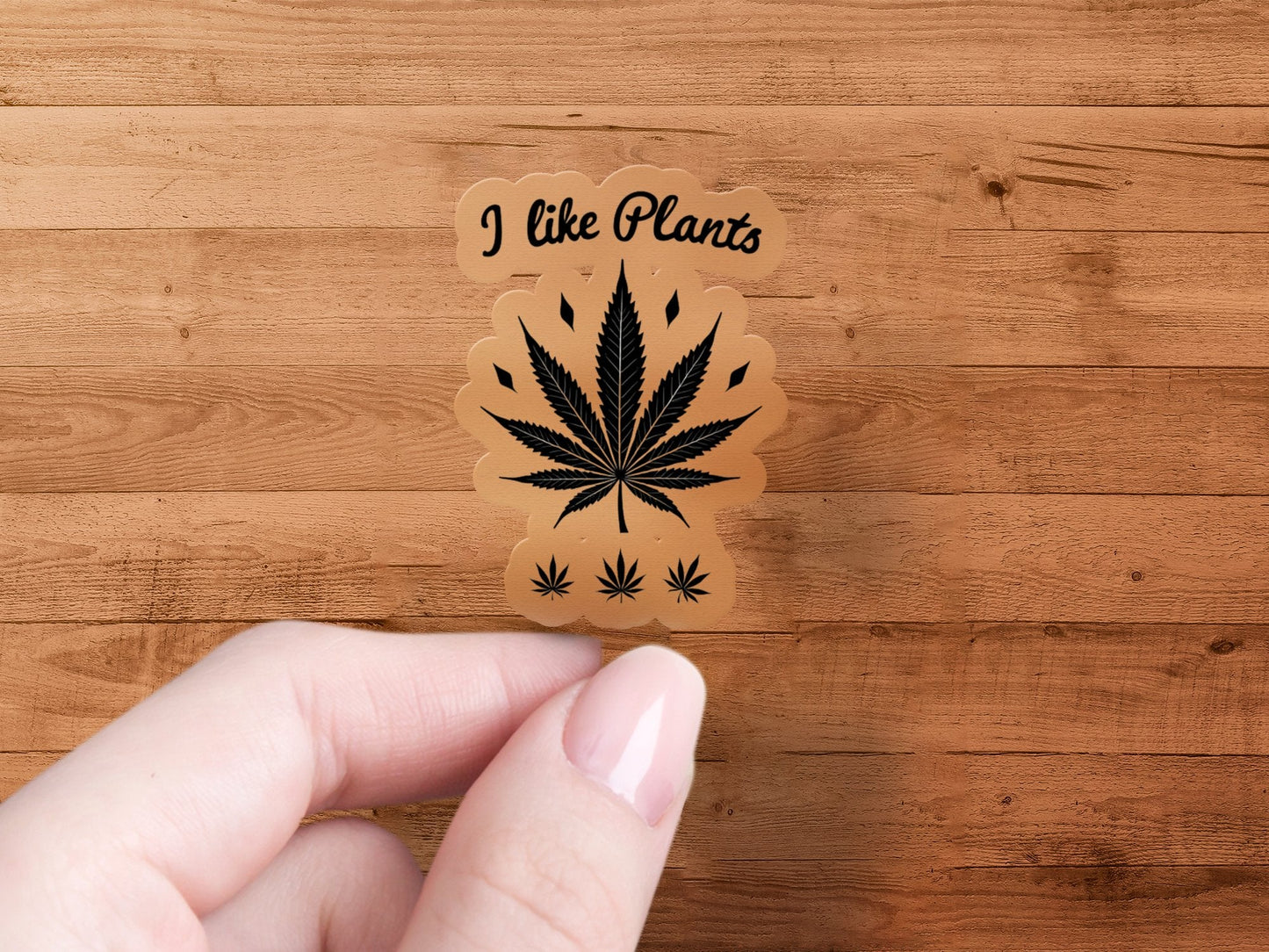 I Like Plants Black Leaf Design Artistic Stickers - CurtisJ Designs