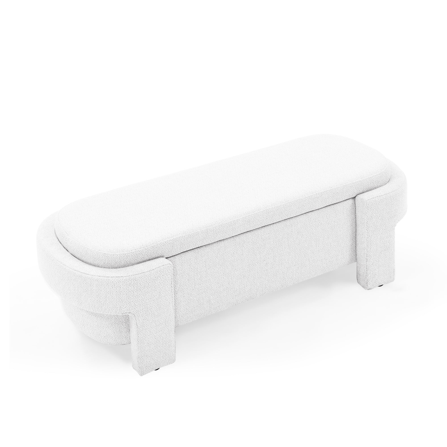 Linen Fabric Upholstered Bench with Large Storage Space - White | Elegant and Functional Furniture - CurtisJ Designs