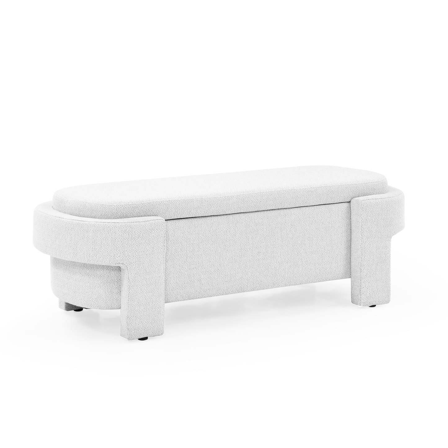 Linen Fabric Upholstered Bench with Large Storage Space - White | Elegant and Functional Furniture - CurtisJ Designs