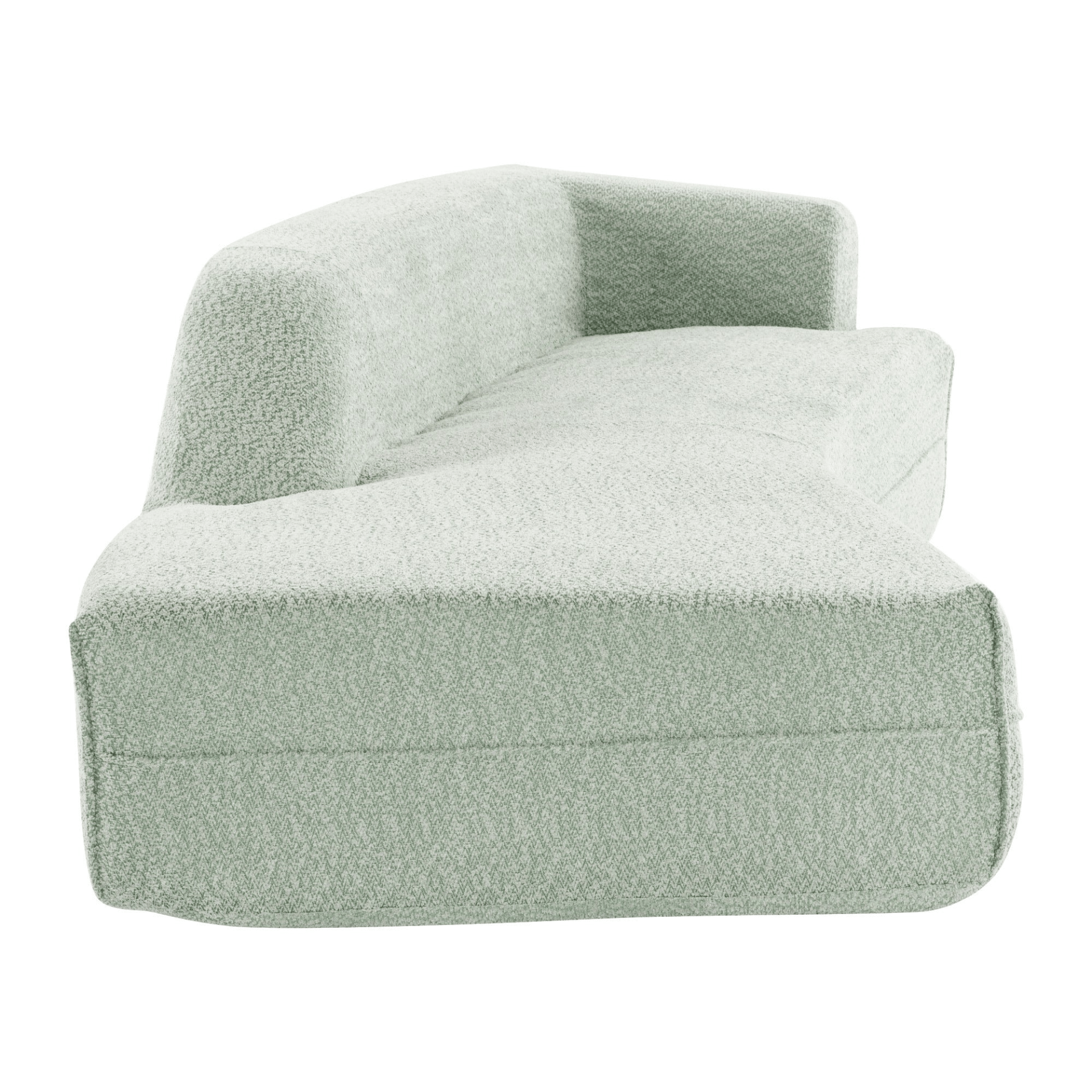 Luxurious 109.4" Curved Chaise Lounge Sofa in Green - Modern Indoor Couch with Boucle Fabric - CurtisJ Designs