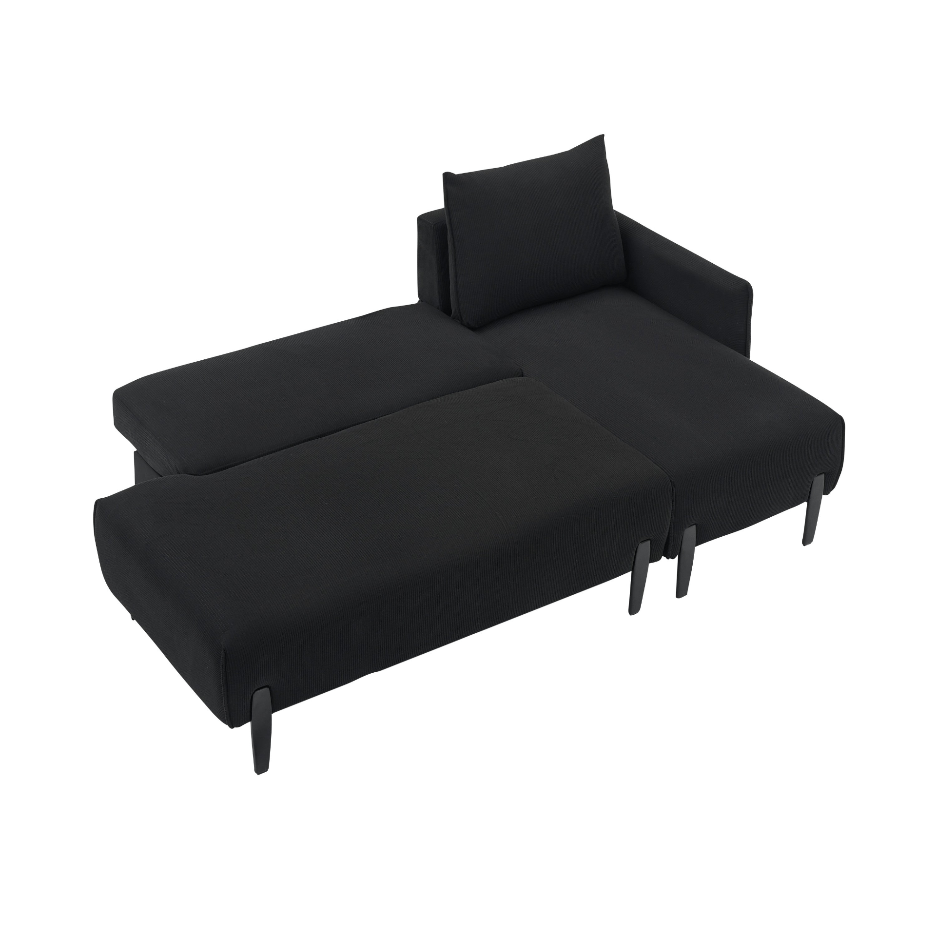 Luxurious 79.5 - Inch Black Velvet Sofa - Comfort & Style for Apartments, Offices & Living Rooms - CurtisJ Designs