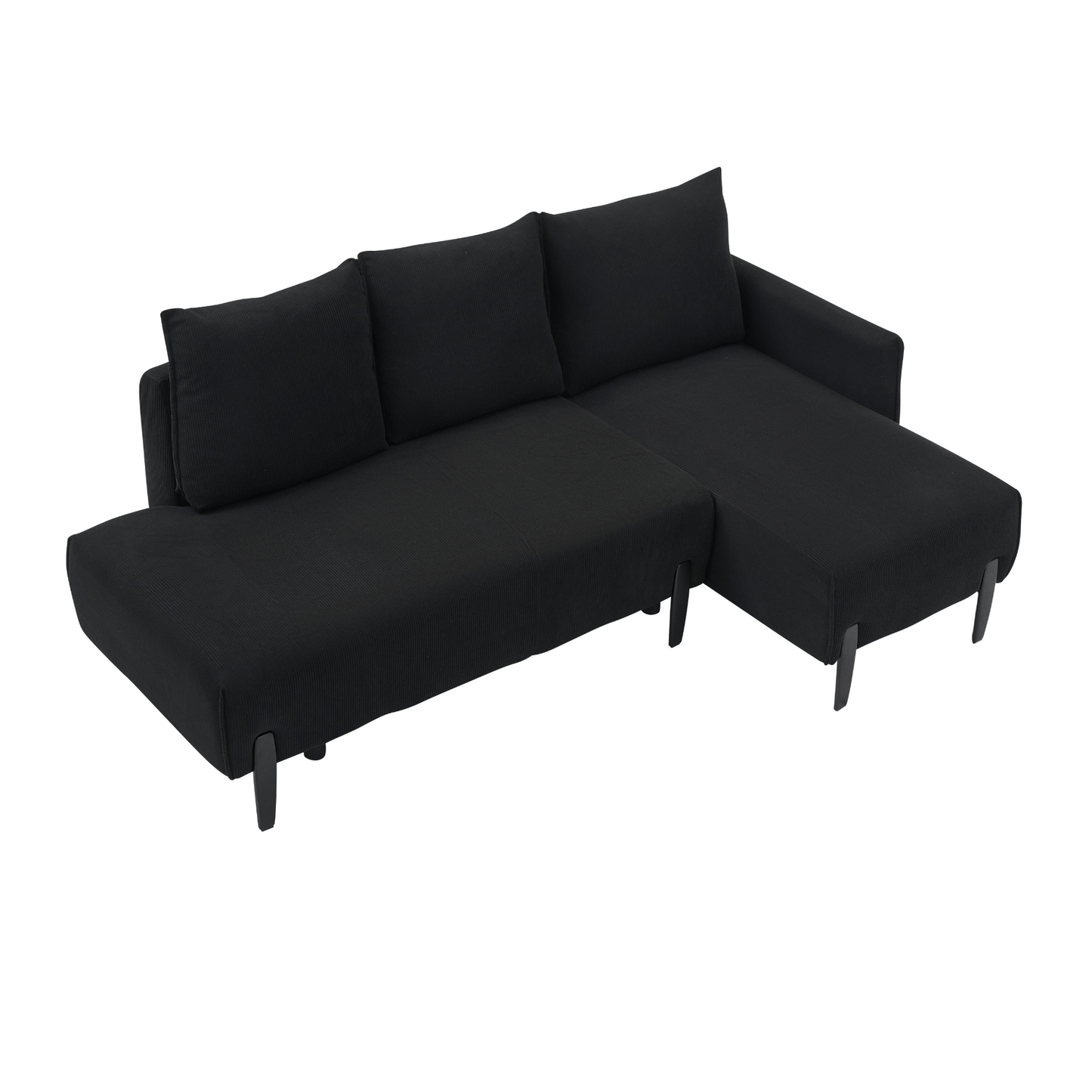 Luxurious 79.5 - Inch Black Velvet Sofa - Comfort & Style for Apartments, Offices & Living Rooms - CurtisJ Designs