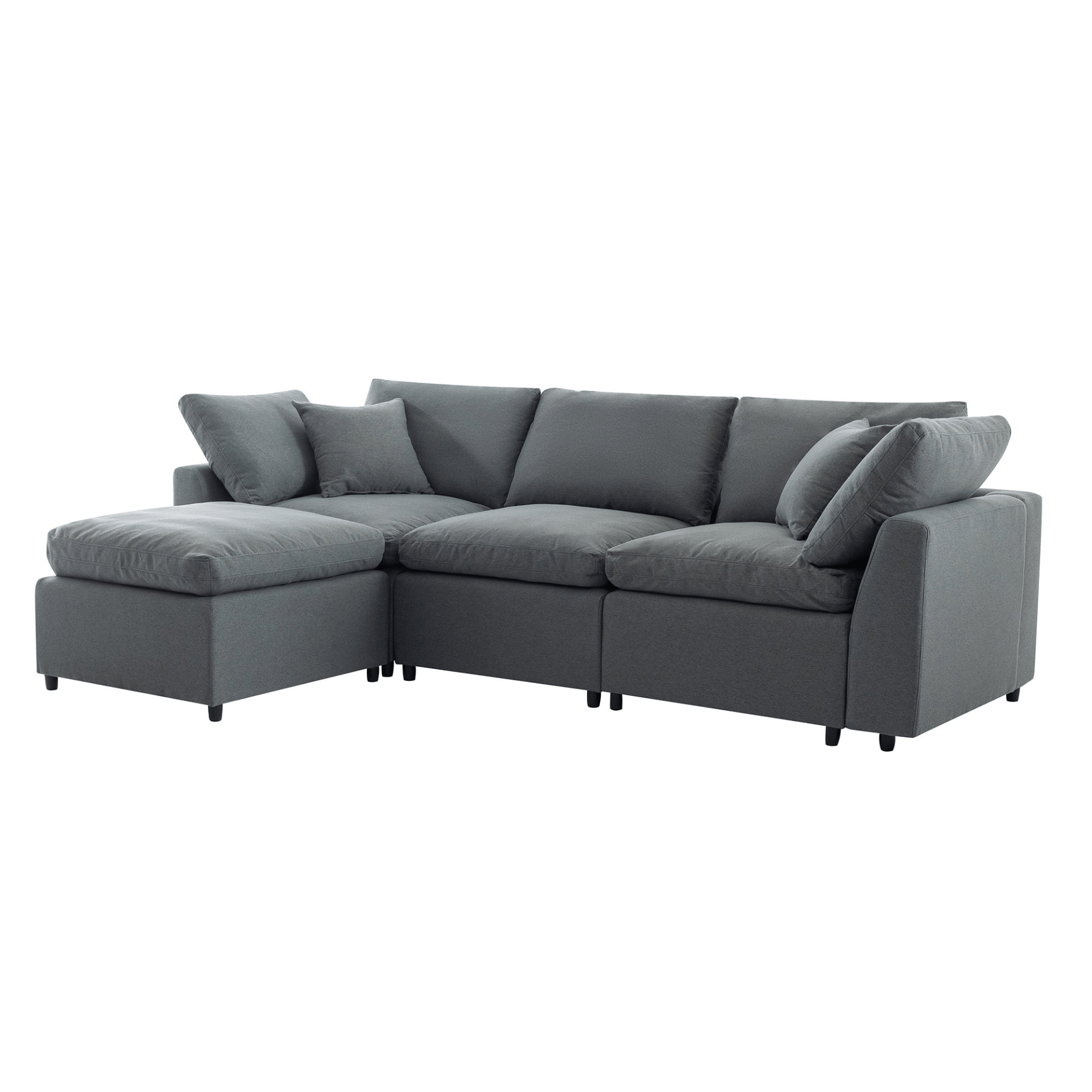 Luxurious Down Filled Upholstery Convertible Sectional Sofa - Reversible L Shaped Couch for Living Room Comfort - CurtisJ Designs