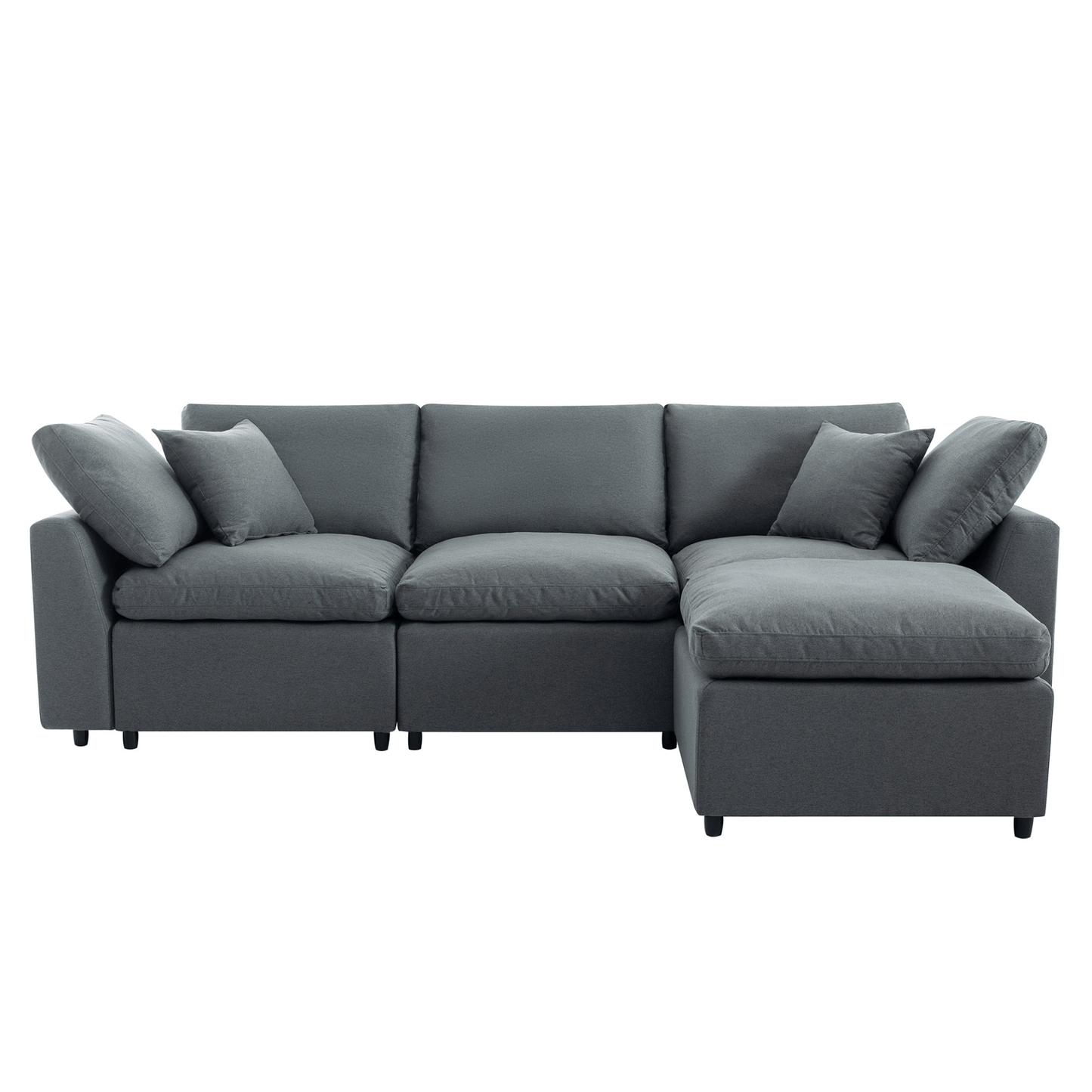 Luxurious Down Filled Upholstery Convertible Sectional Sofa - Reversible L Shaped Couch for Living Room Comfort - CurtisJ Designs