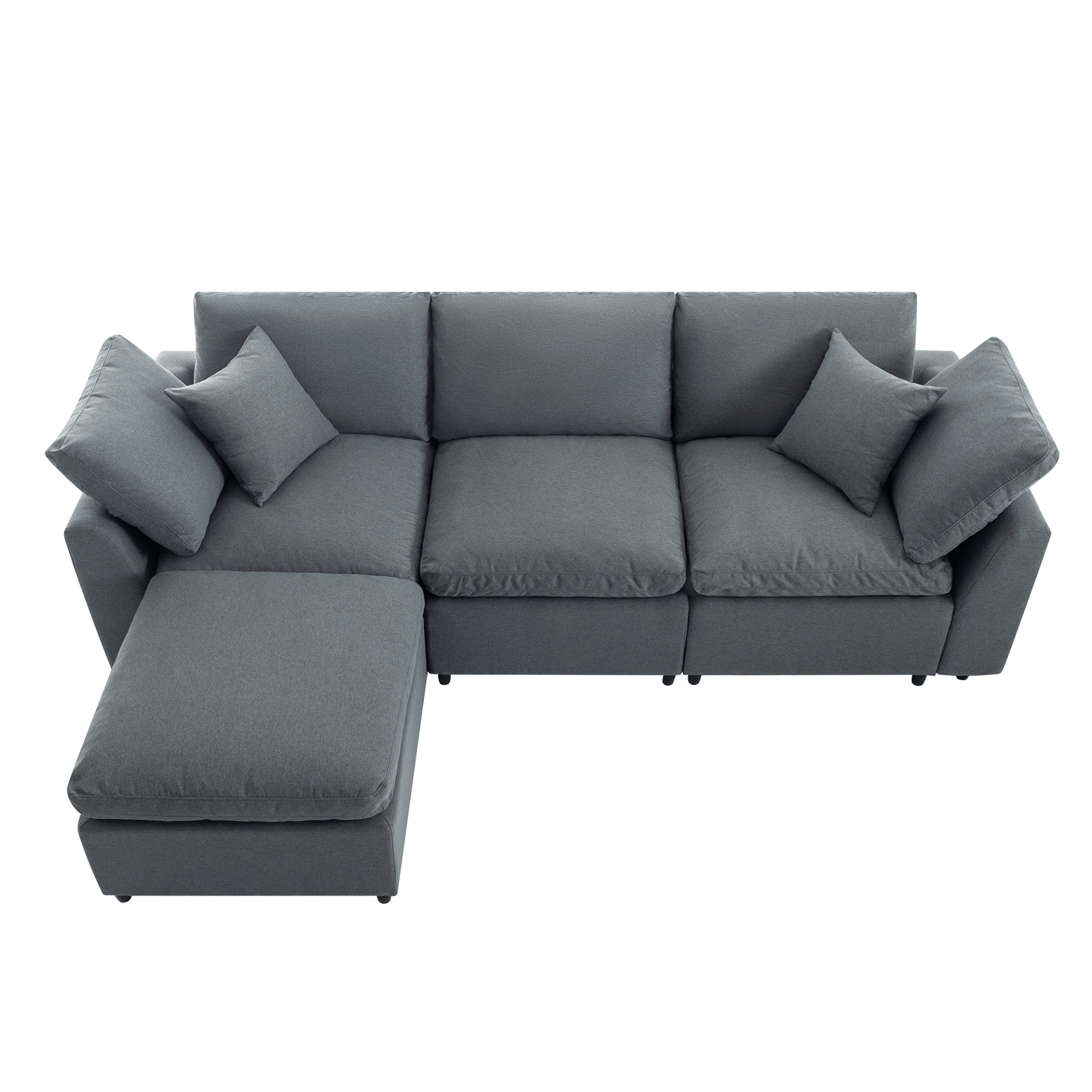 Luxurious Down Filled Upholstery Convertible Sectional Sofa - Reversible L Shaped Couch for Living Room Comfort - CurtisJ Designs