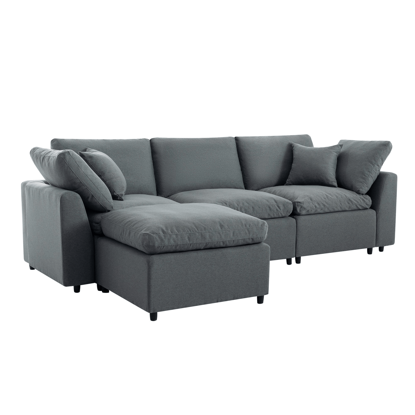 Luxurious Down Filled Upholstery Convertible Sectional Sofa - Reversible L Shaped Couch for Living Room Comfort - CurtisJ Designs