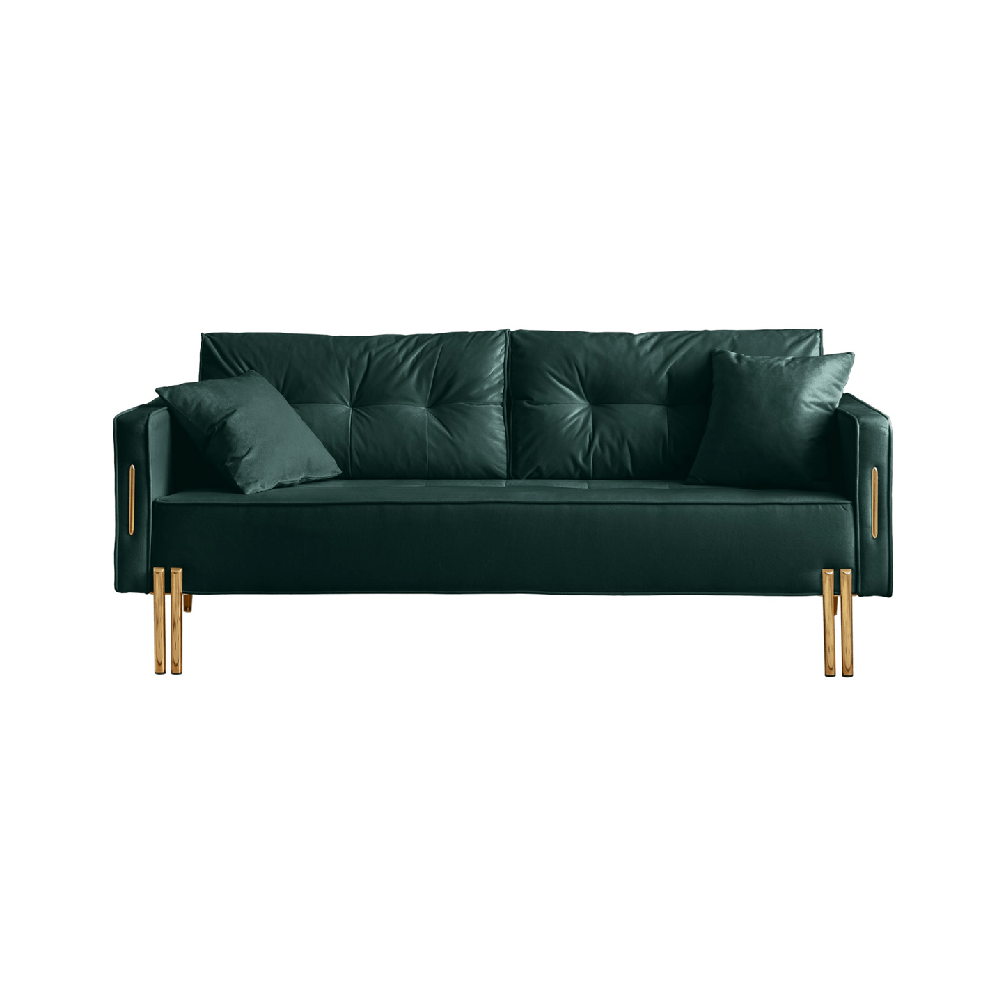 Luxury Velvet Sofa Couch | Modern Upholstered 3 - Seater with 2 Pillows - CurtisJ Designs