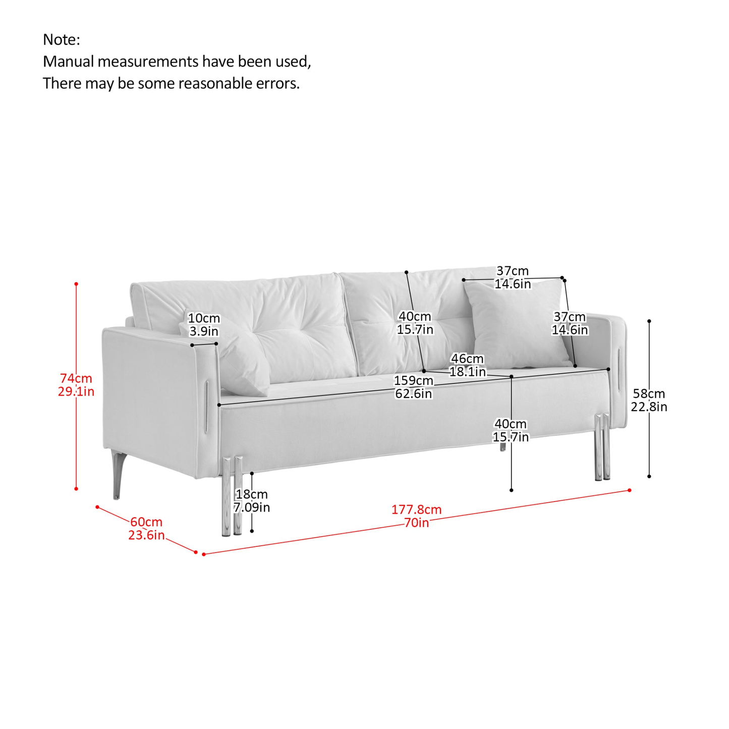 Luxury Velvet Sofa Couch | Modern Upholstered 3 - Seater with 2 Pillows - CurtisJ Designs