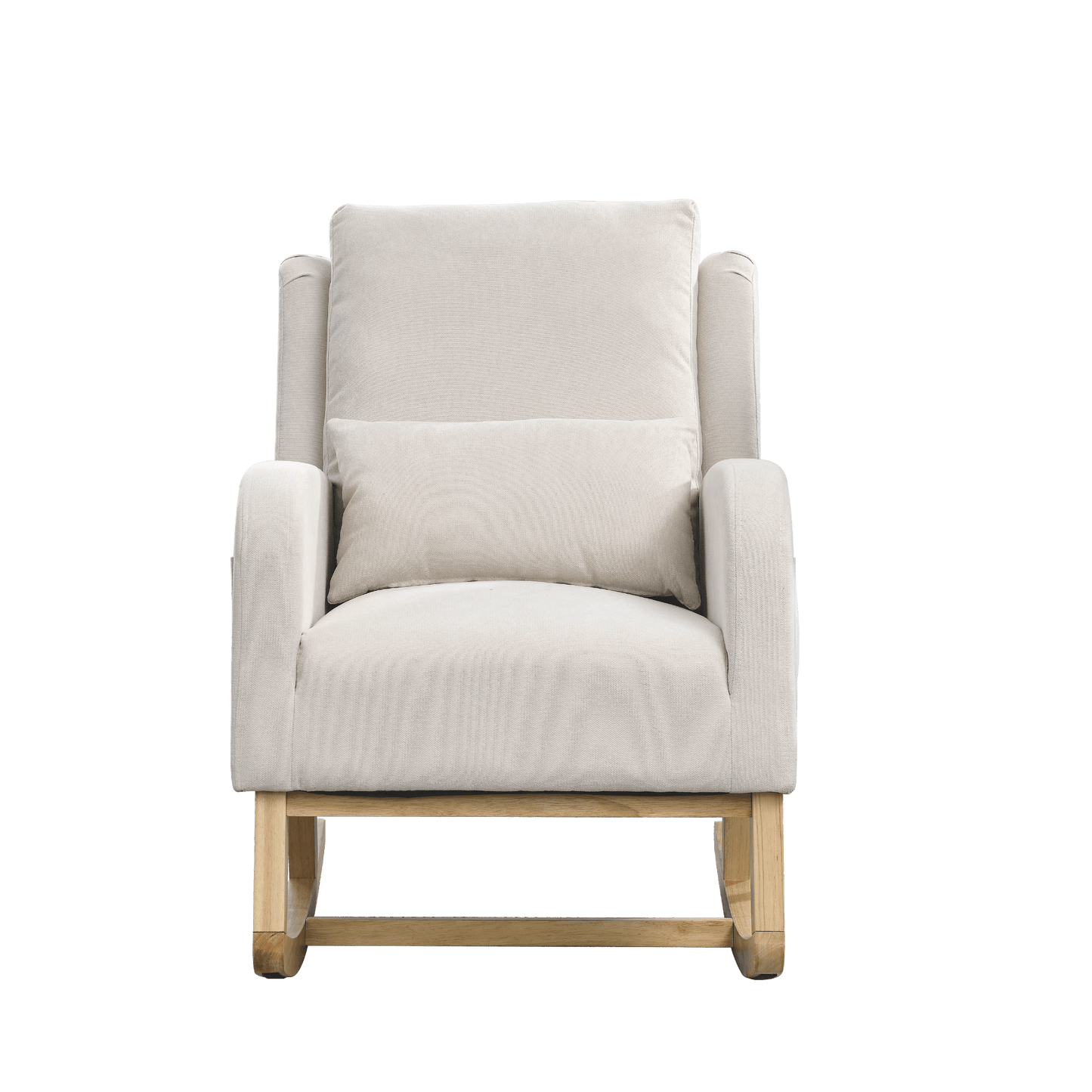 Modern Accent High Back Living Room Armchair Rocker with Lumbar Pillow & Side Pockets - 27.5" Wide - CurtisJ Designs