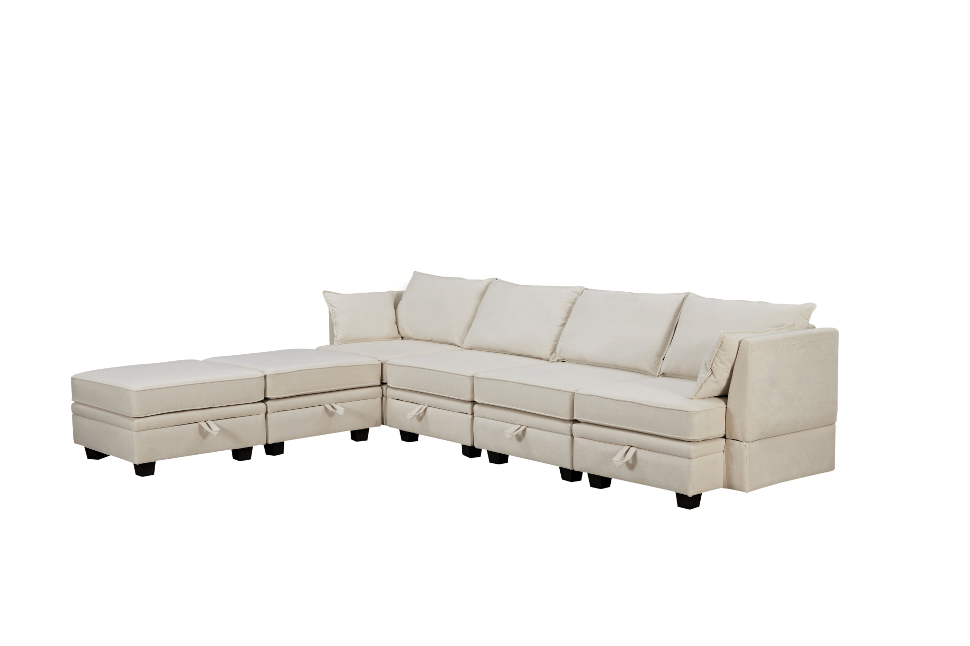 Modern Large U - Shape Modular Sectional Sofa with Convertible Sofa Bed and Reversible Chaise - CurtisJ Designs