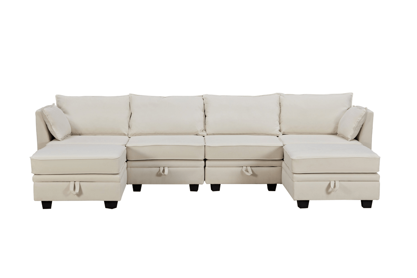 Modern Large U - Shape Modular Sectional Sofa with Convertible Sofa Bed and Reversible Chaise - CurtisJ Designs