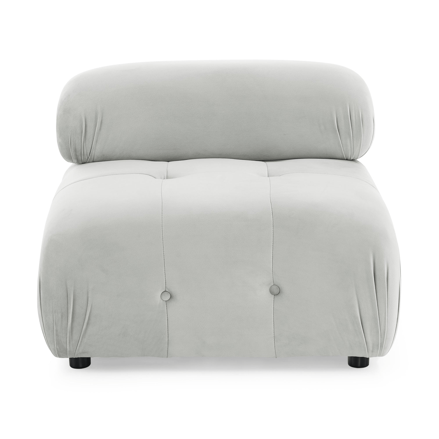 Modular Sectional Sofa - Grey Velvet, Button Tufted, L Shaped with Reversible Ottoman, DIY Combination - CurtisJ Designs