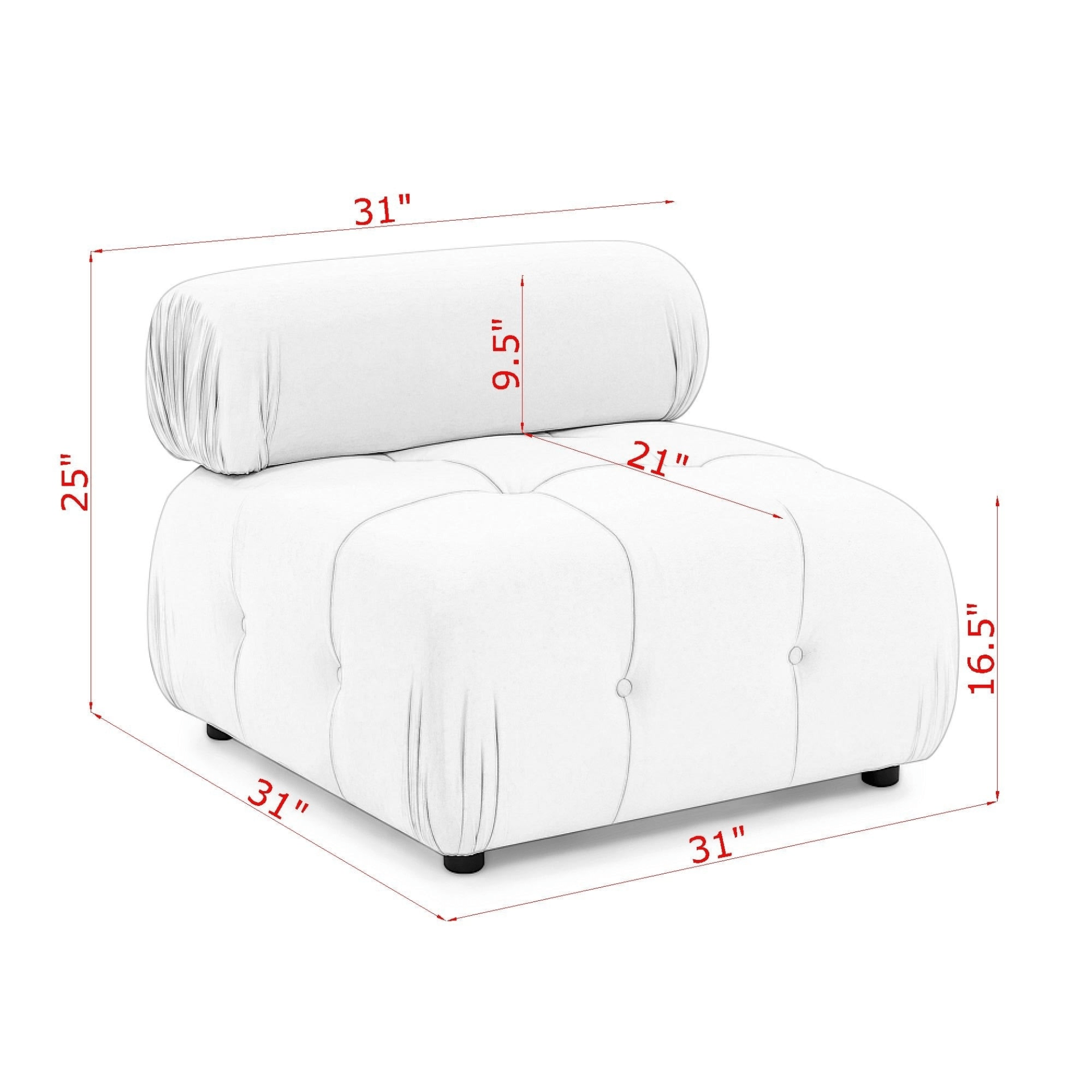 Modular Sectional Sofa - Grey Velvet, Button Tufted, L Shaped with Reversible Ottoman, DIY Combination - CurtisJ Designs