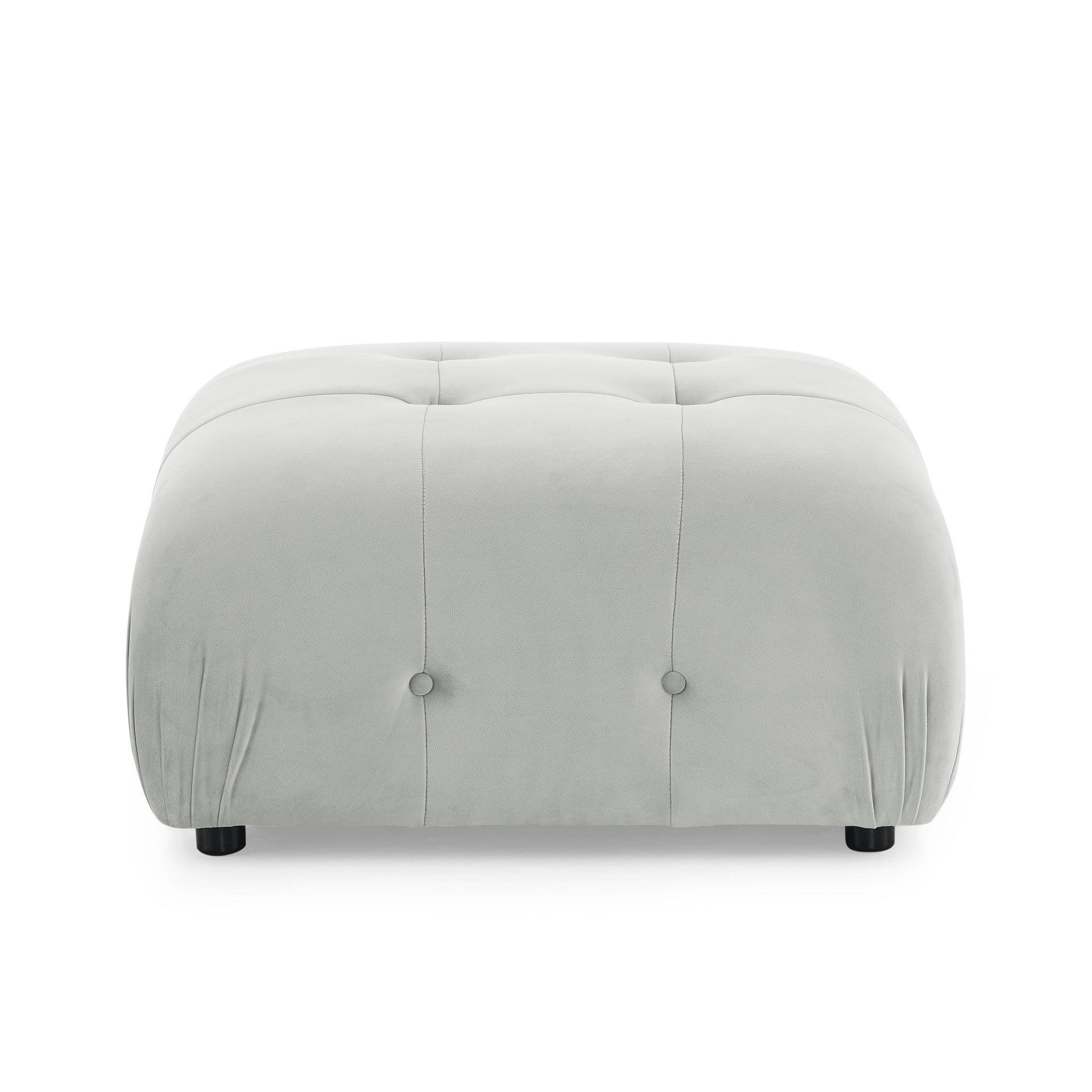 Modular Sectional Sofa - Grey Velvet, Button Tufted, L Shaped with Reversible Ottoman, DIY Combination - CurtisJ Designs