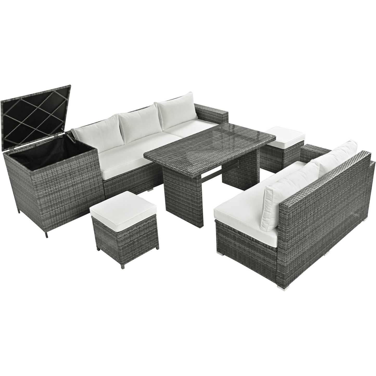 Outdoor 6 - Piece All Weather PE Rattan Sofa Set – Premium Garden Patio Wicker Sectional Furniture - CurtisJ Designs