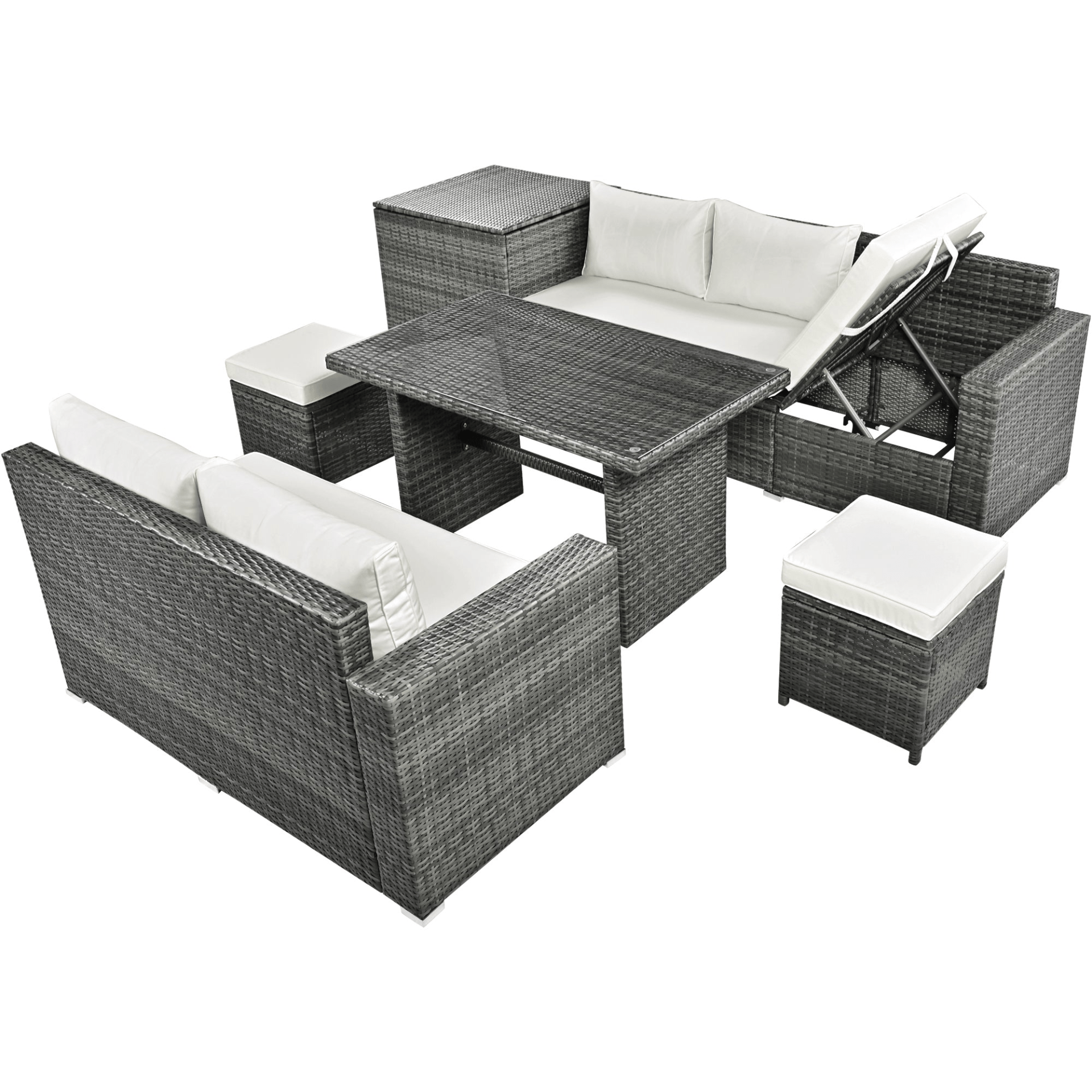 Outdoor 6 - Piece All Weather PE Rattan Sofa Set – Premium Garden Patio Wicker Sectional Furniture - CurtisJ Designs