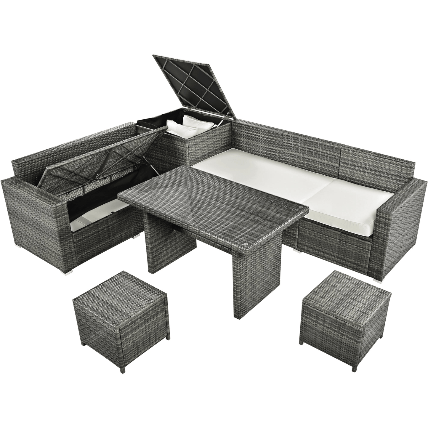 Outdoor 6 - Piece All Weather PE Rattan Sofa Set – Premium Garden Patio Wicker Sectional Furniture - CurtisJ Designs