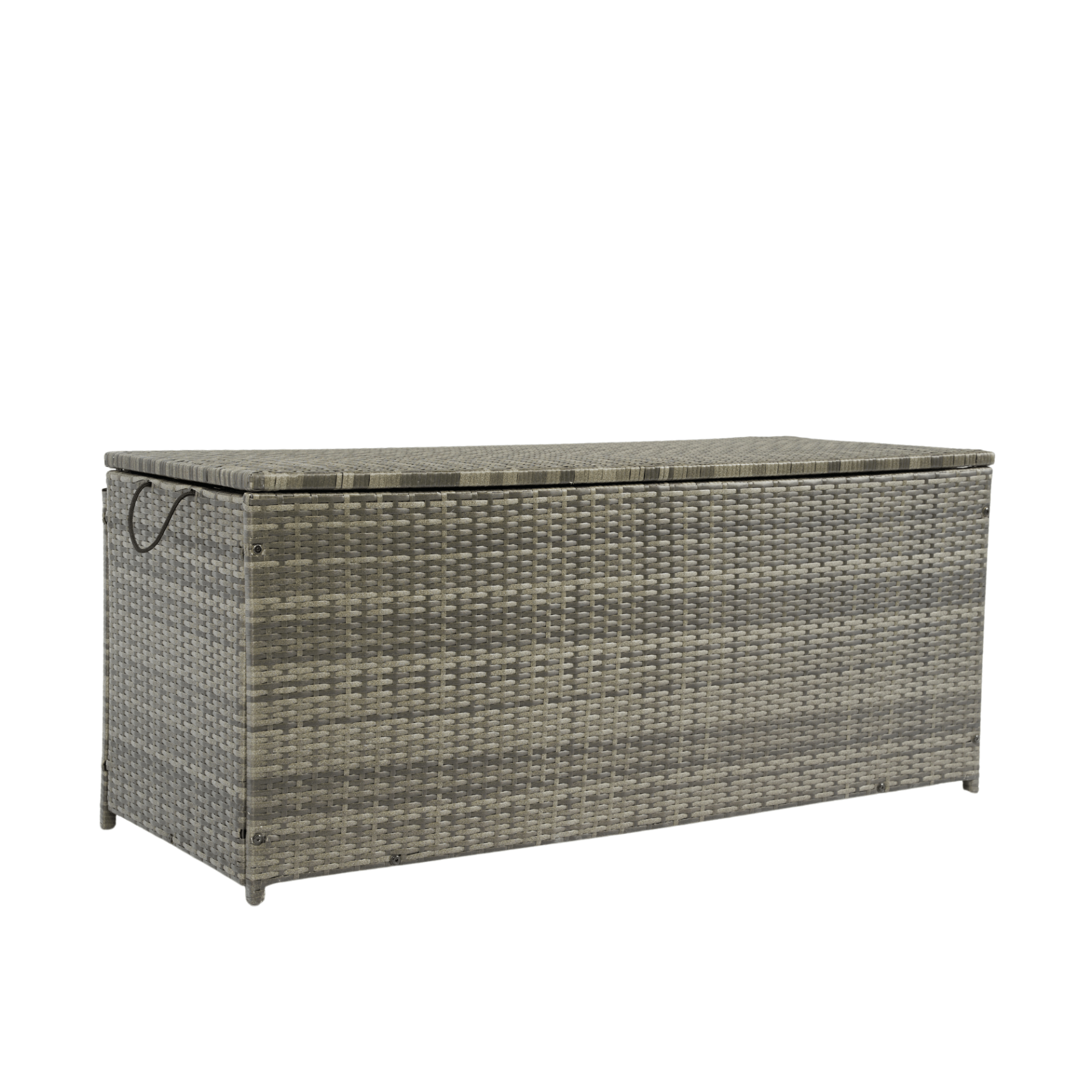 Outdoor Storage Box, 113 Gallon Wicker Patio Deck Boxes with Lid - Grey Wicker - CurtisJ Designs