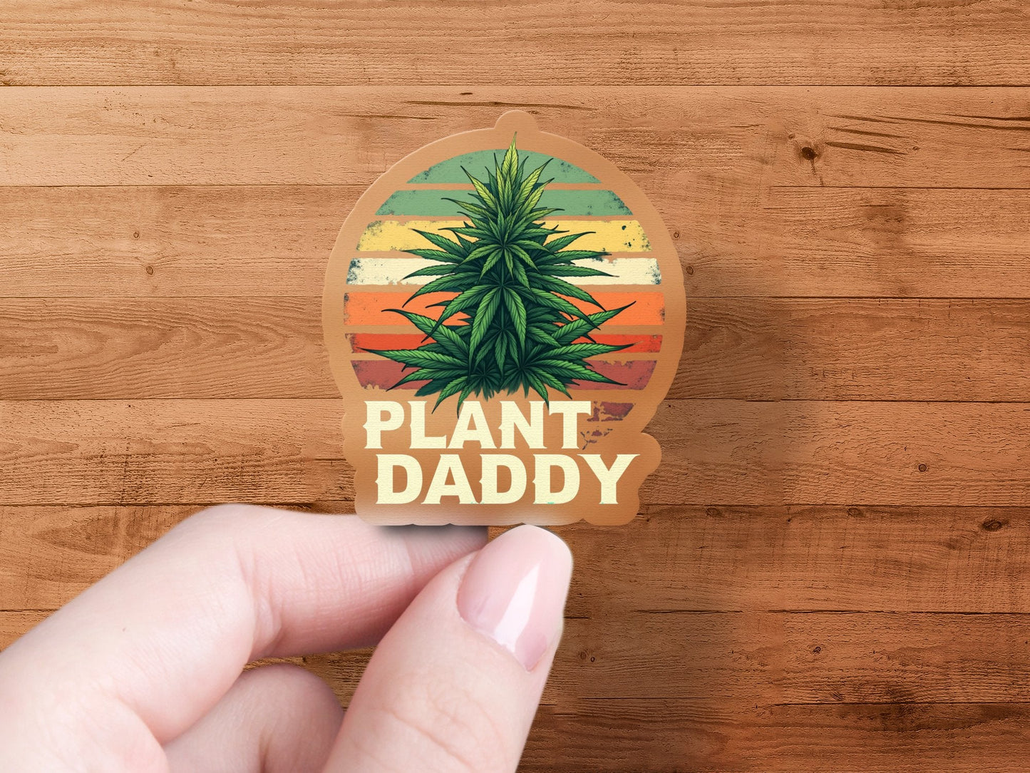 Plant Daddy Retro Style Colorful Cool Design Stickers - CurtisJ Designs