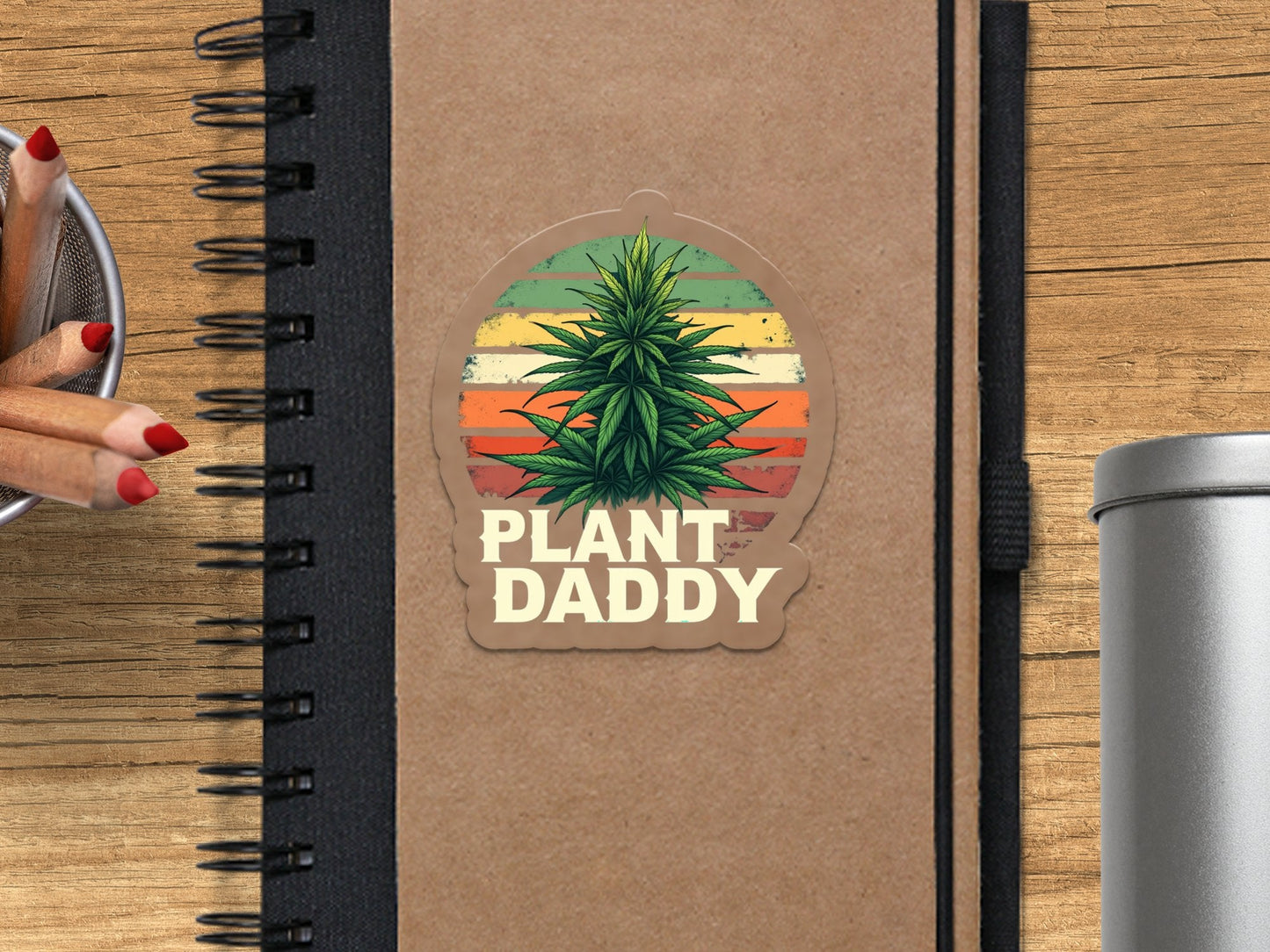 Plant Daddy Retro Style Colorful Cool Design Stickers - CurtisJ Designs