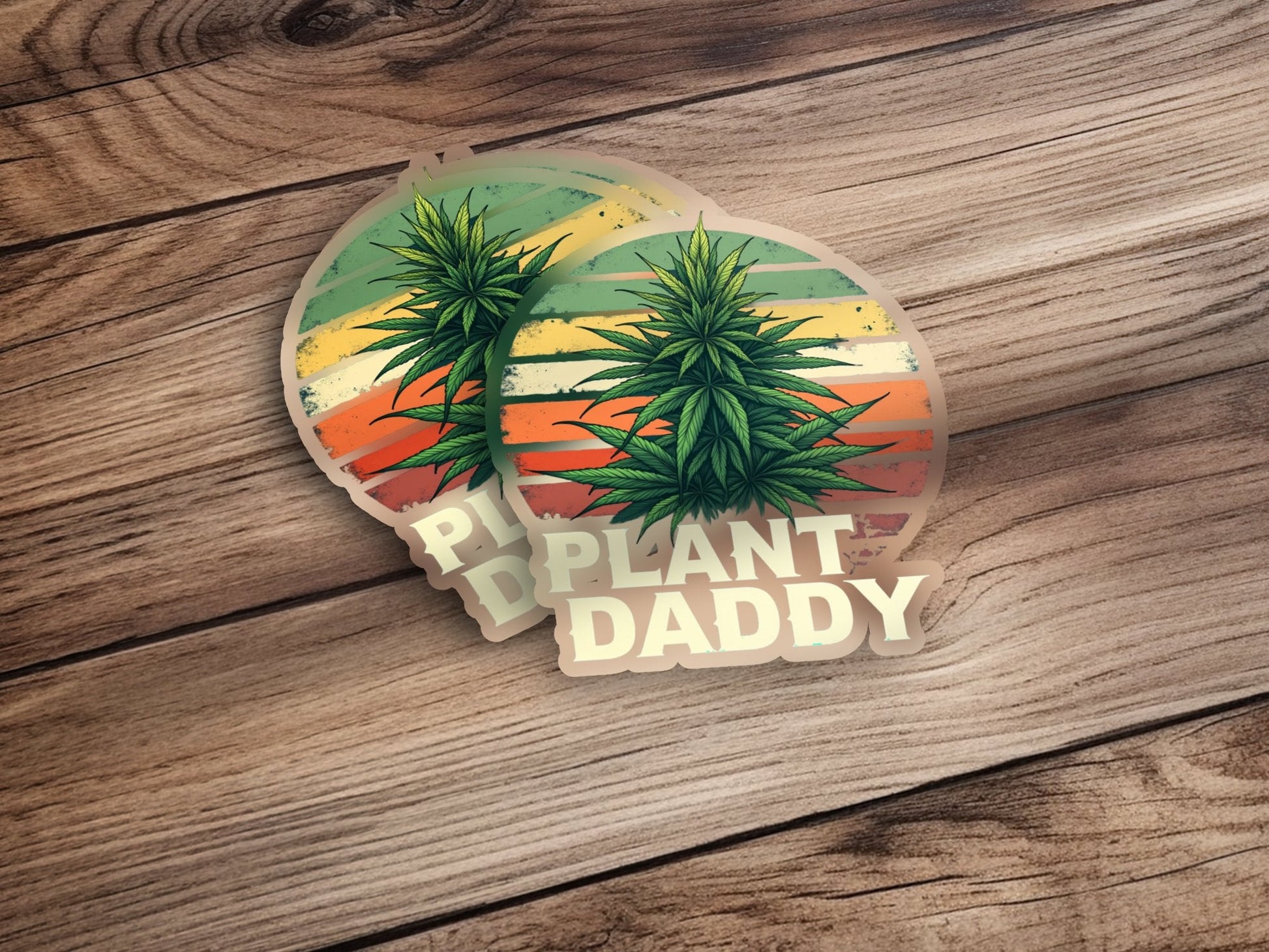 Plant Daddy Retro Style Colorful Cool Design Stickers - CurtisJ Designs