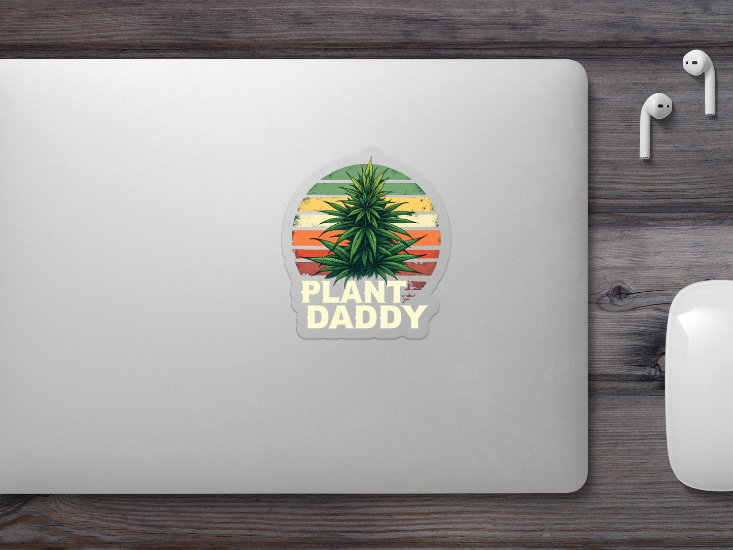 Plant Daddy Retro Style Colorful Cool Design Stickers - CurtisJ Designs