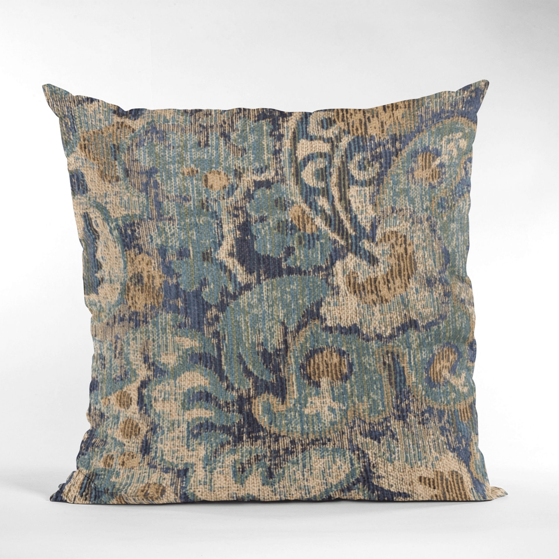 Plutus Blue Amazonian Damask Luxury Throw Pillow - Trendy, Handmade Pillow with Hypoallergenic Insert - CurtisJ Designs