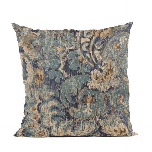 Plutus Blue Amazonian Damask Luxury Throw Pillow - Trendy, Handmade Pillow with Hypoallergenic Insert - CurtisJ Designs