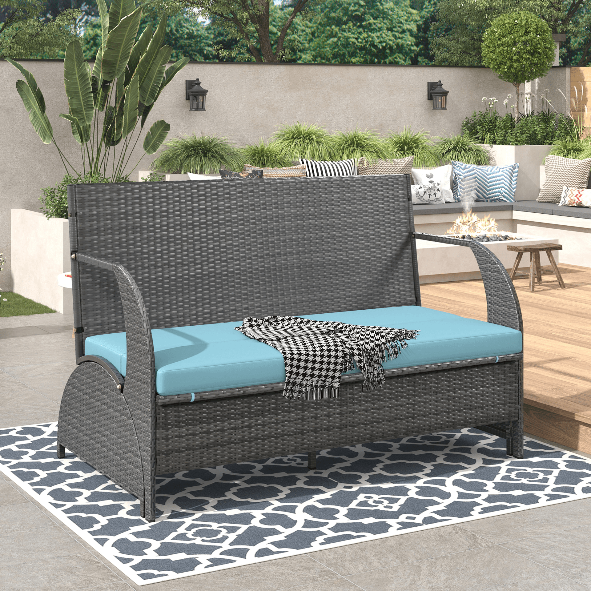 Premium Outdoor Loveseat, Convertible to Four Seats and a Table - Perfect for Gardens and Lawns - CurtisJ Designs