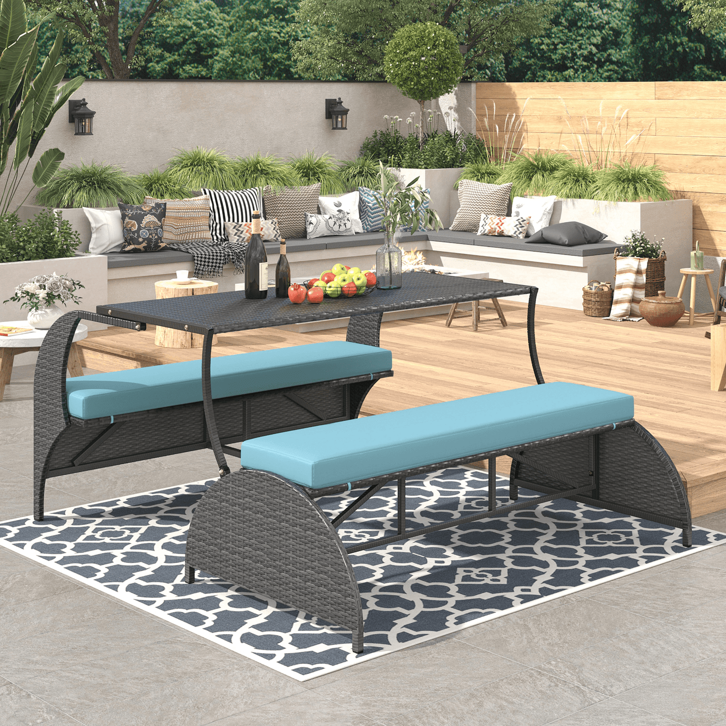 Premium Outdoor Loveseat, Convertible to Four Seats and a Table - Perfect for Gardens and Lawns - CurtisJ Designs