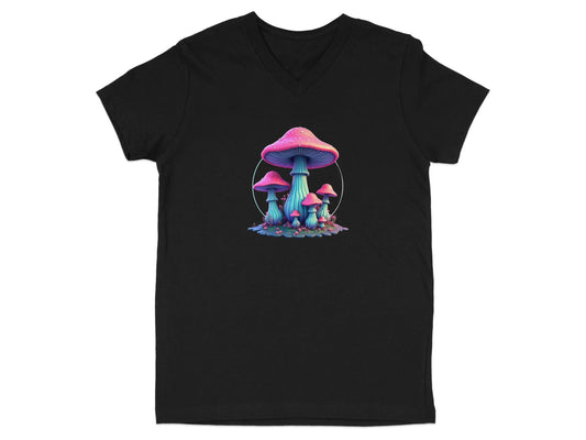 Psychedelic Fungi V - Neck T-Shirt - CurtisJ Designs