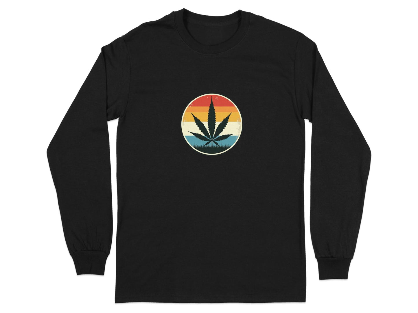 Retro Cannabis Long Sleeve T-Shirt - CurtisJ Designs