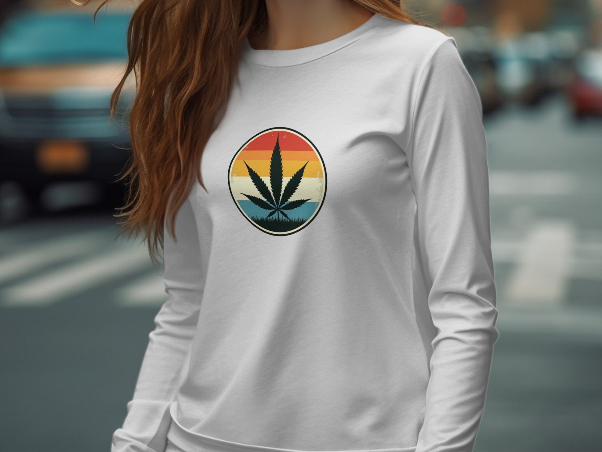 Retro Cannabis Long Sleeve T-Shirt - CurtisJ Designs