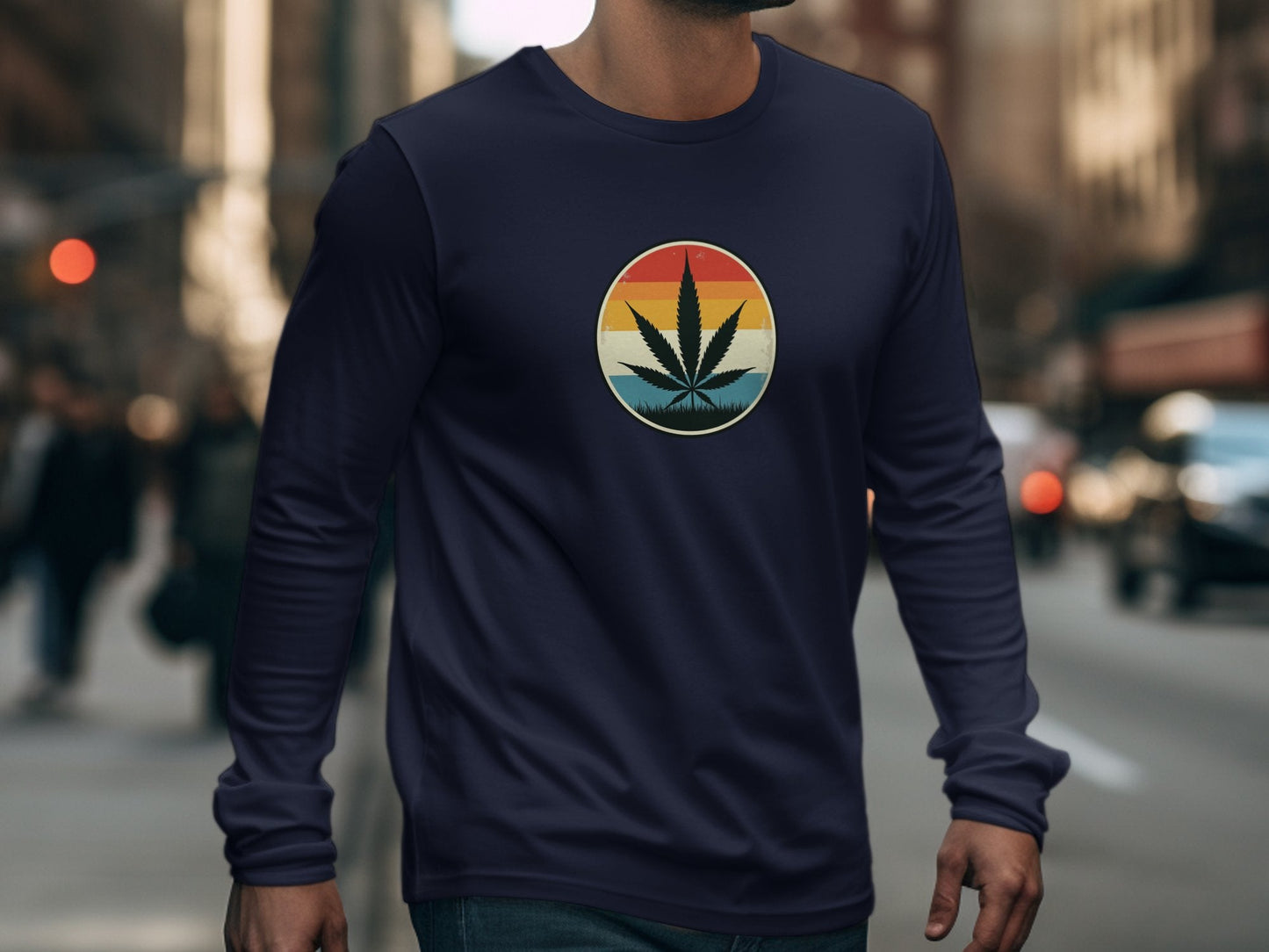 Retro Cannabis Long Sleeve T-Shirt - CurtisJ Designs