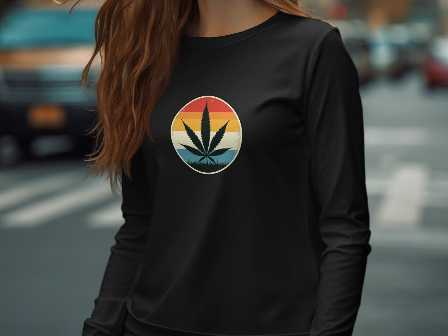 Retro Cannabis Long Sleeve T-Shirt - CurtisJ Designs