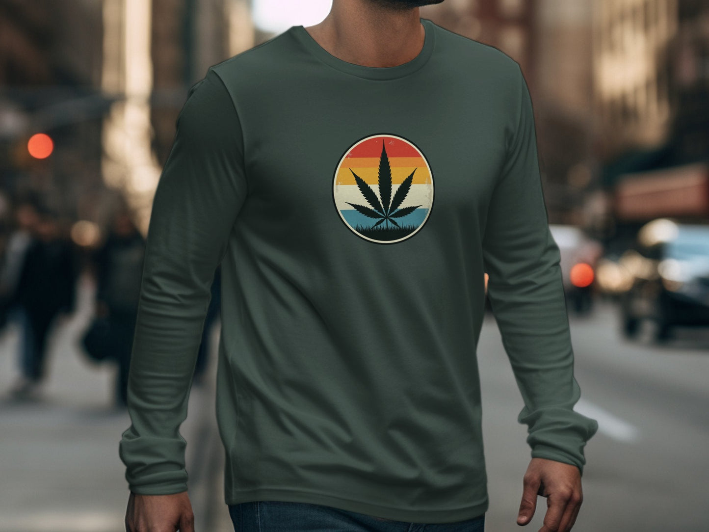 Retro Cannabis Long Sleeve T-Shirt - CurtisJ Designs