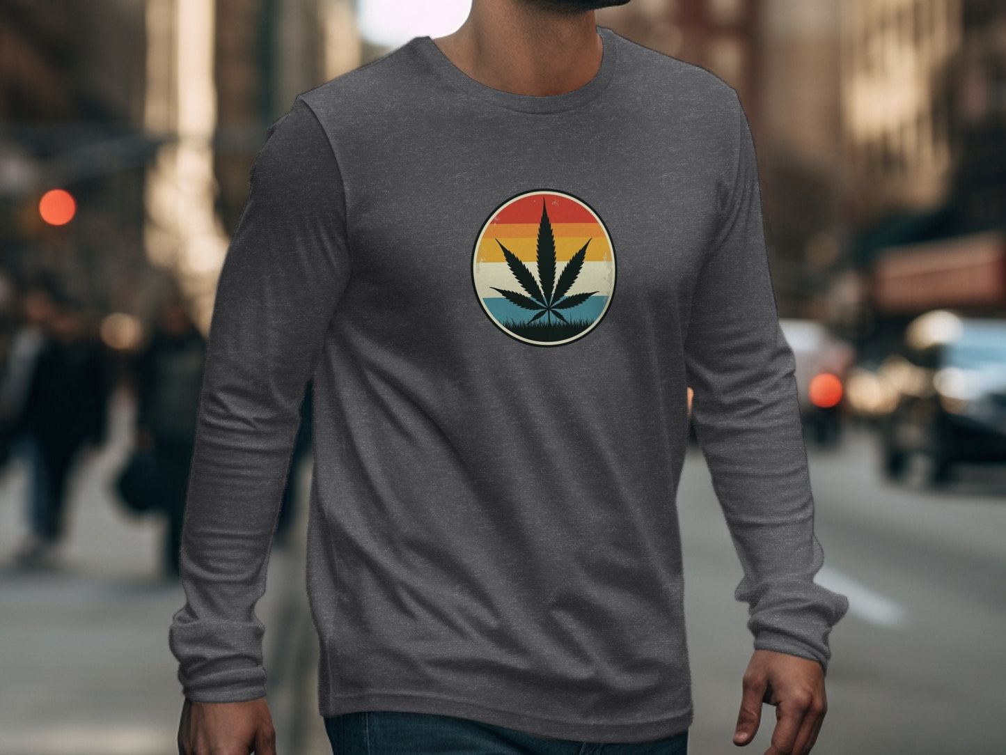 Retro Cannabis Long Sleeve T-Shirt - CurtisJ Designs