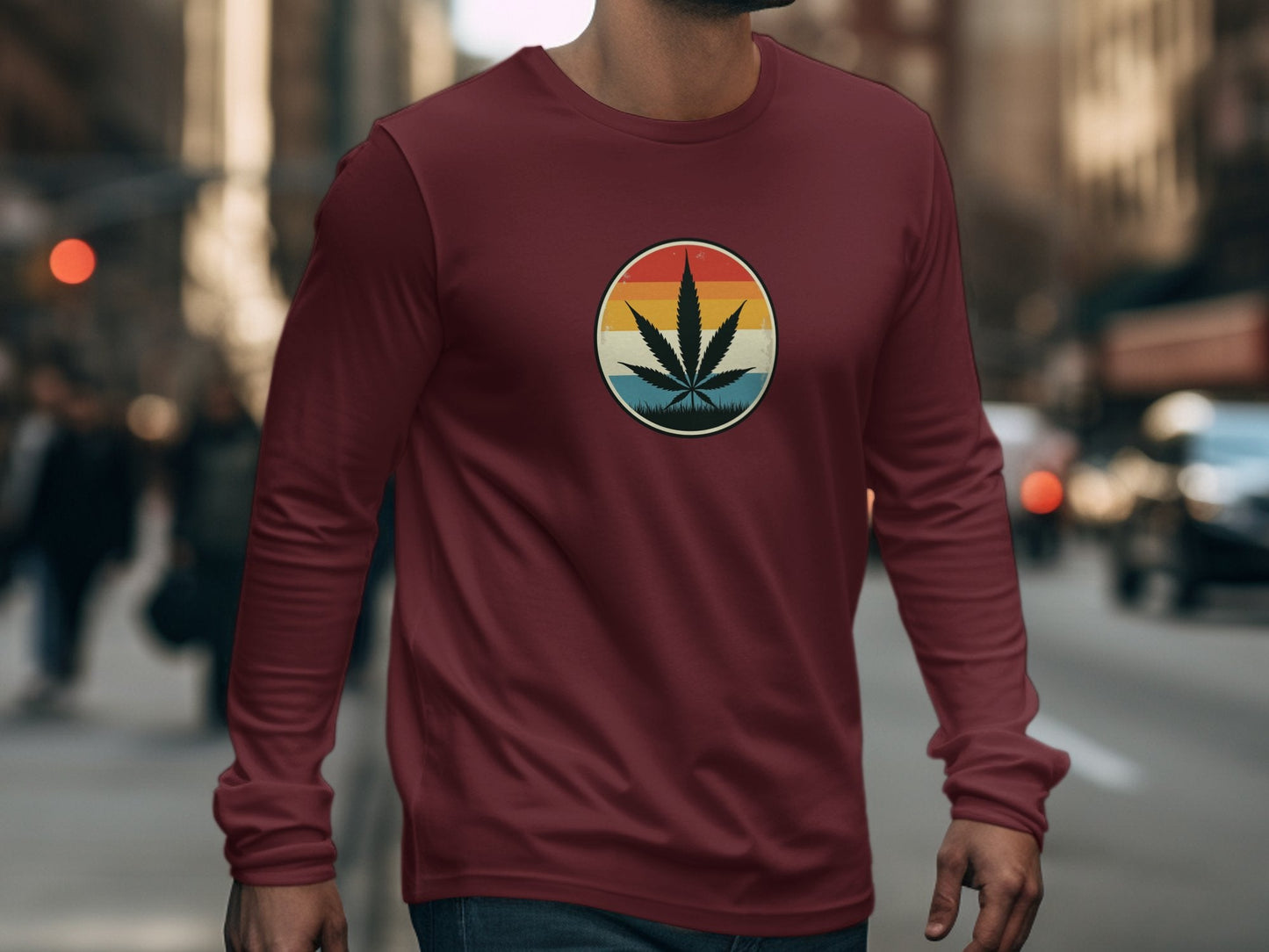 Retro Cannabis Long Sleeve T-Shirt - CurtisJ Designs