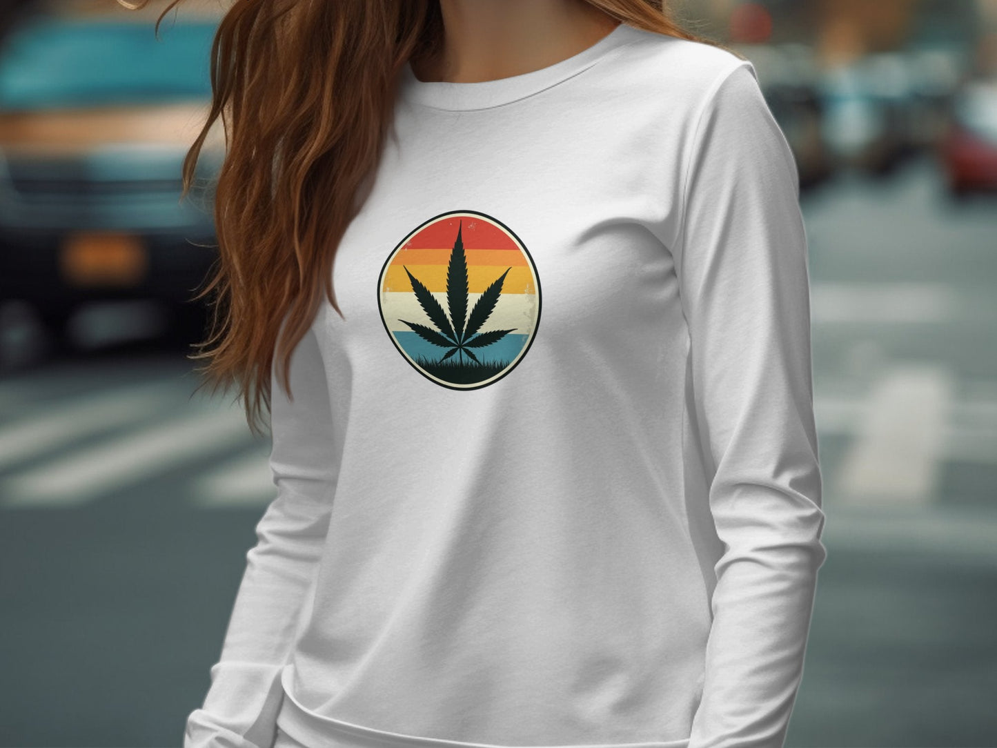 Retro Cannabis Long Sleeve T-Shirt - CurtisJ Designs